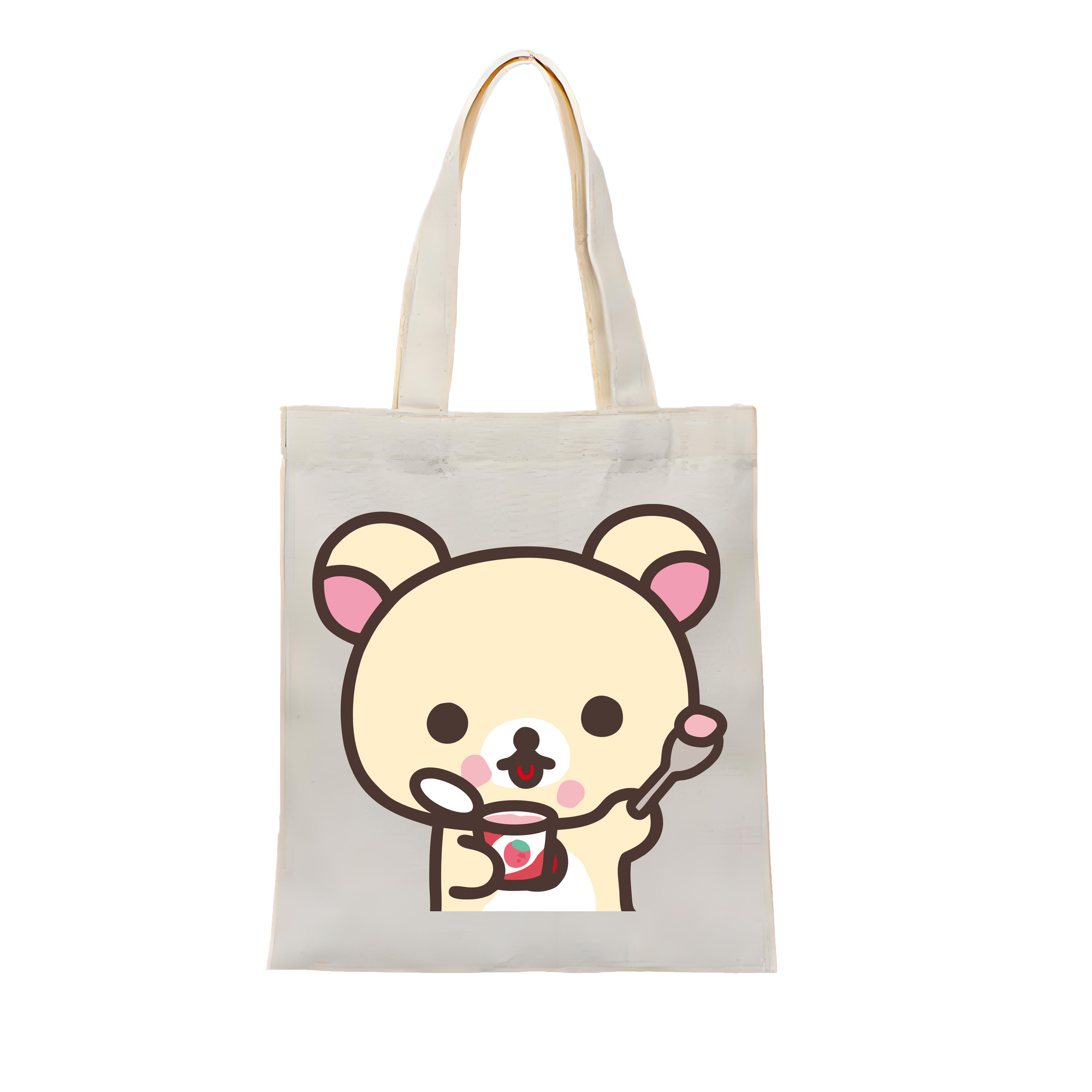 （画像用） リラックマ リラックマ キイロイトリ Rilakkuma Korilakkuma Kiiroitori 縦型キャンバス生地手提げバッグ　トートバッグ