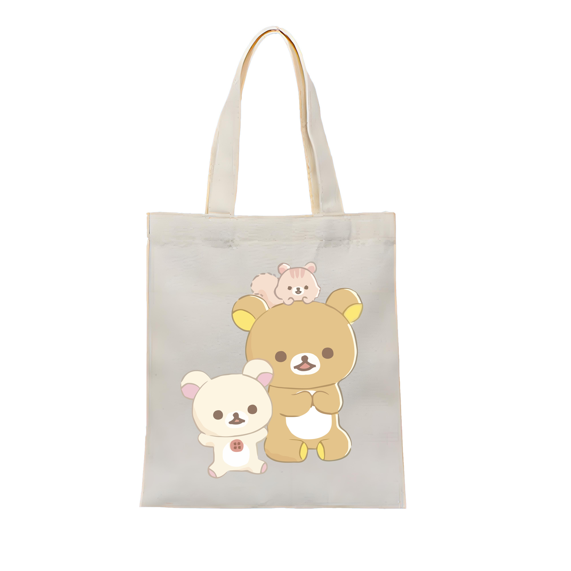 （画像用） リラックマ リラックマ キイロイトリ Rilakkuma Korilakkuma Kiiroitori 縦型キャンバス生地手提げバッグ　トートバッグ