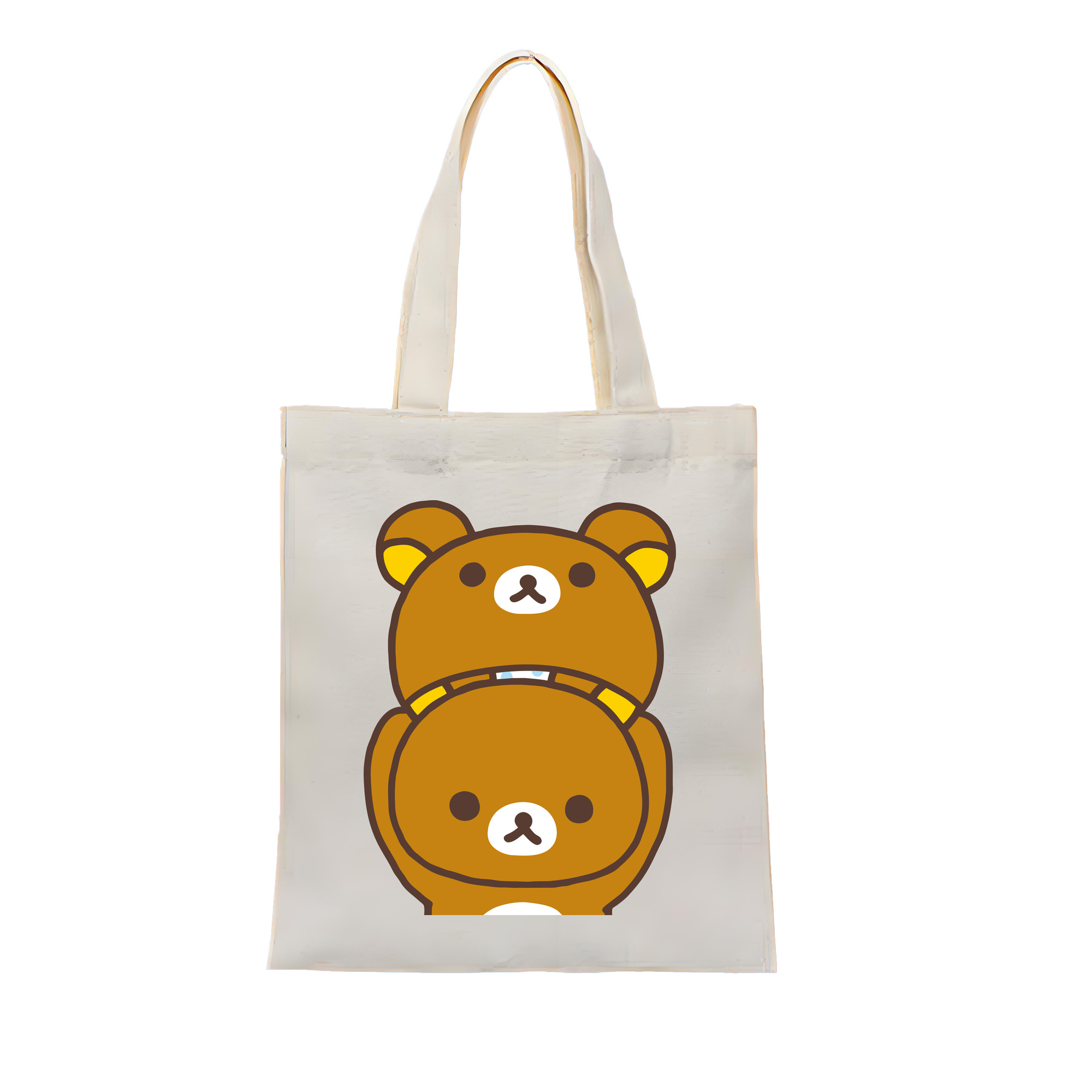 （画像用） リラックマ リラックマ キイロイトリ Rilakkuma Korilakkuma Kiiroitori 縦型キャンバス生地手提げバッグ　トートバッグ