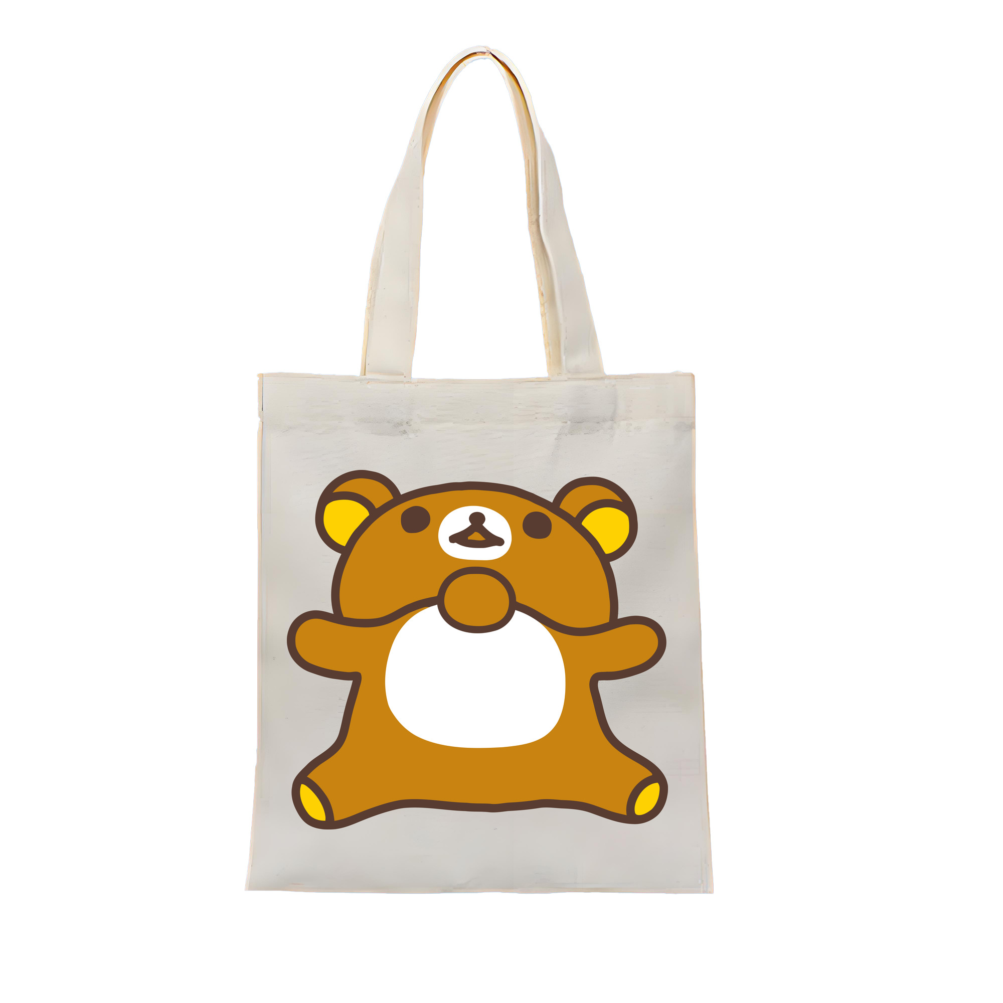 （画像用） リラックマ リラックマ キイロイトリ Rilakkuma Korilakkuma Kiiroitori 縦型キャンバス生地手提げバッグ　トートバッグ