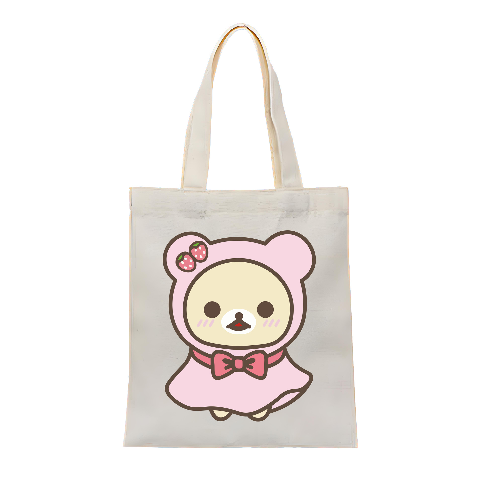 （画像用） リラックマ リラックマ キイロイトリ Rilakkuma Korilakkuma Kiiroitori 縦型キャンバス生地手提げバッグ　トートバッグ