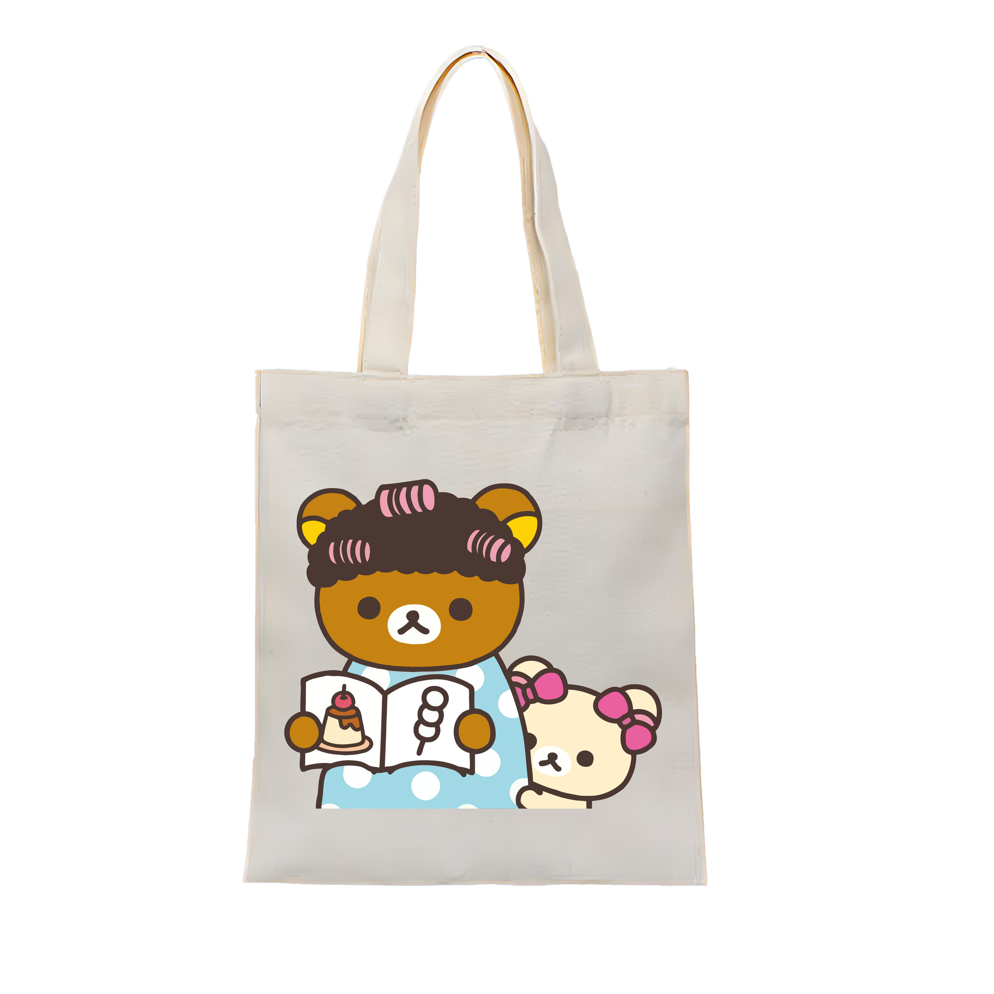 （画像用） リラックマ リラックマ キイロイトリ Rilakkuma Korilakkuma Kiiroitori 縦型キャンバス生地手提げバッグ　トートバッグ