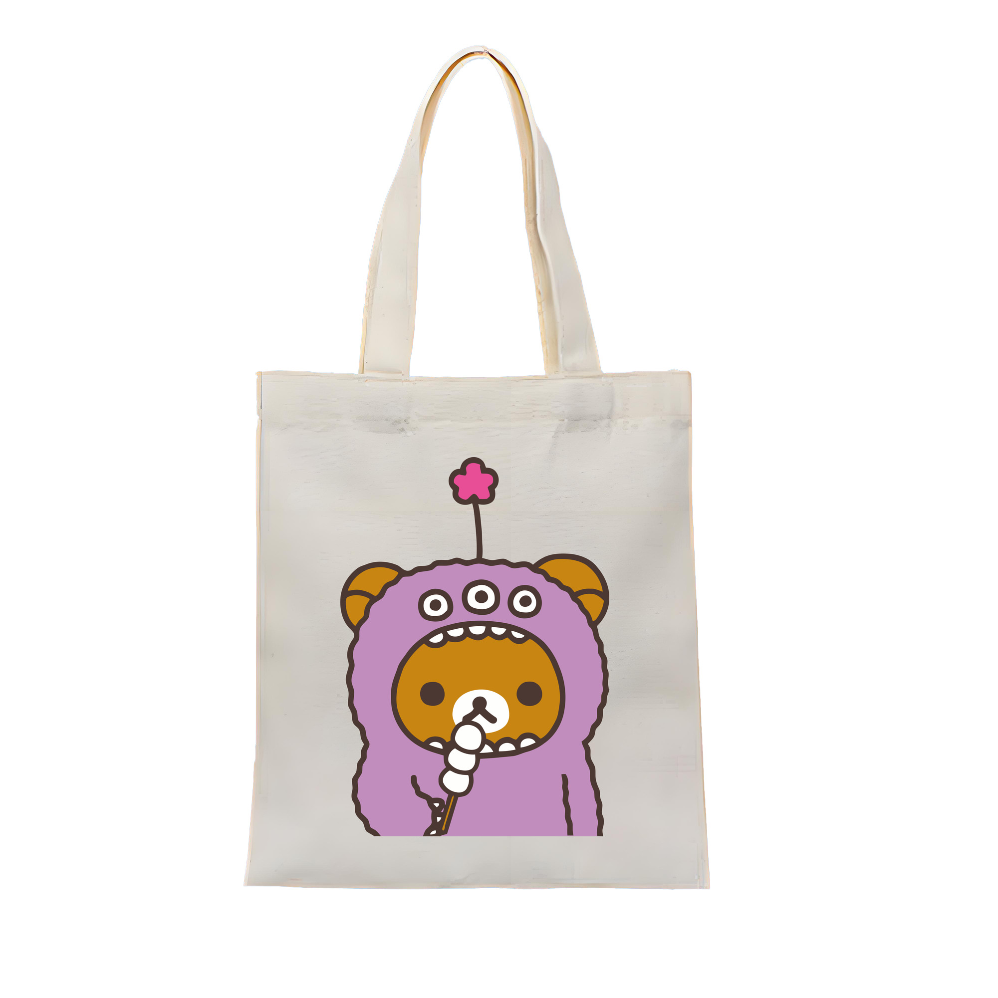 （画像用） リラックマ リラックマ キイロイトリ Rilakkuma Korilakkuma Kiiroitori 縦型キャンバス生地手提げバッグ　トートバッグ