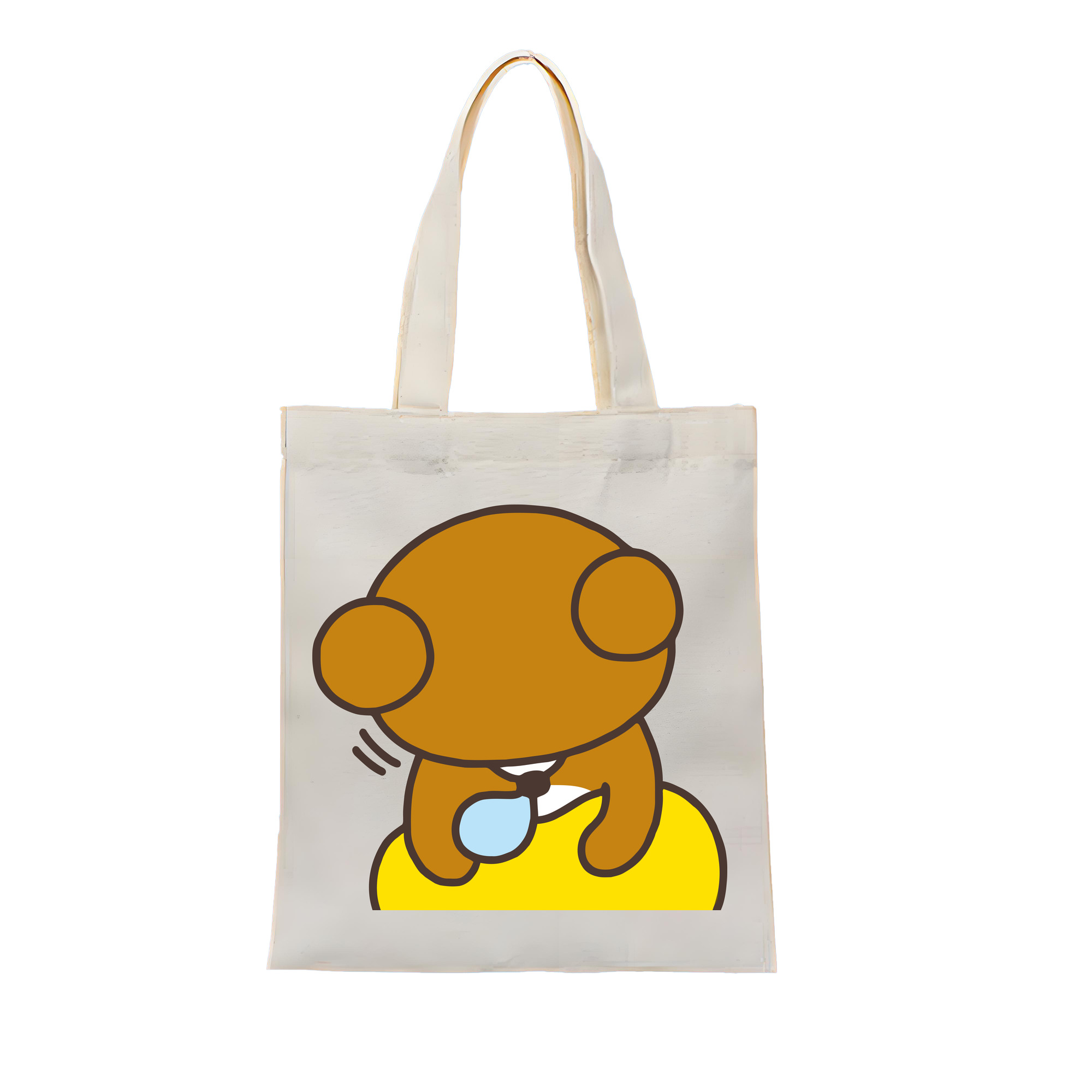 （画像用） リラックマ リラックマ キイロイトリ Rilakkuma Korilakkuma Kiiroitori 縦型キャンバス生地手提げバッグ　トートバッグ