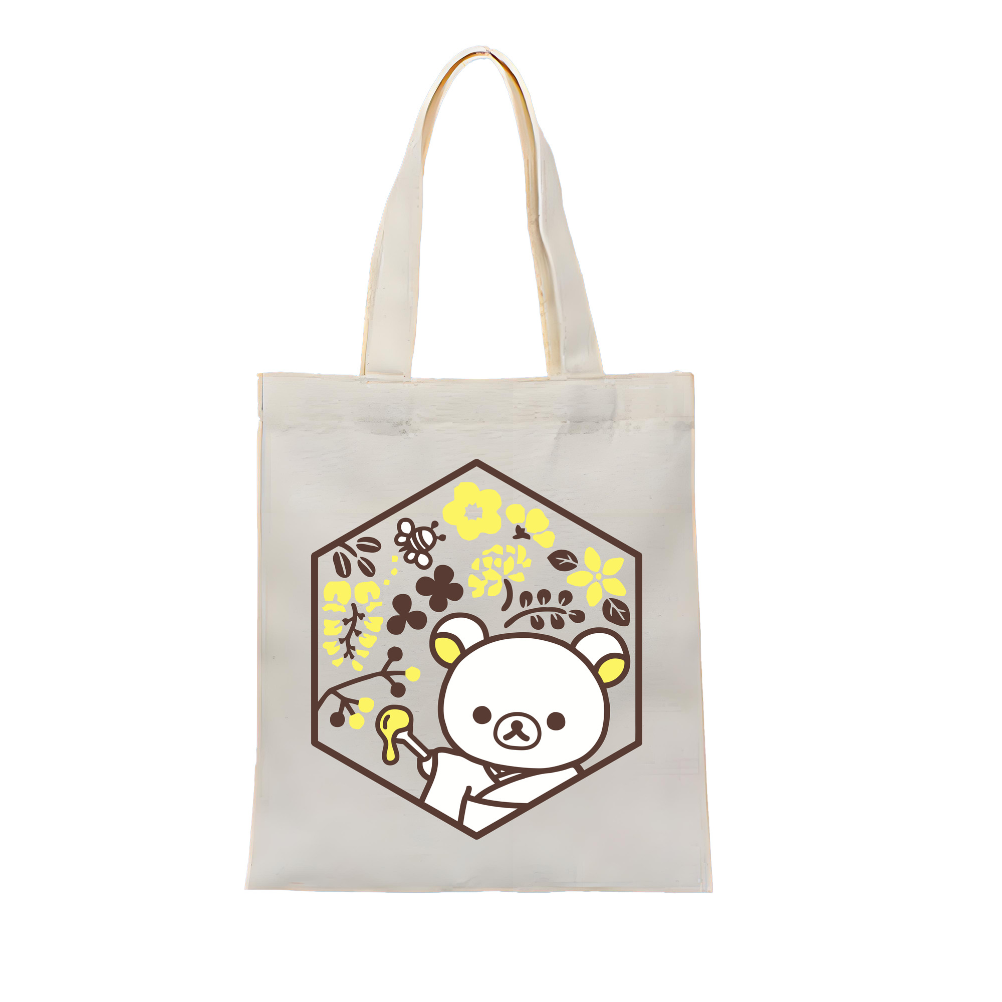 （画像用） リラックマ リラックマ キイロイトリ Rilakkuma Korilakkuma Kiiroitori 縦型キャンバス生地手提げバッグ　トートバッグ