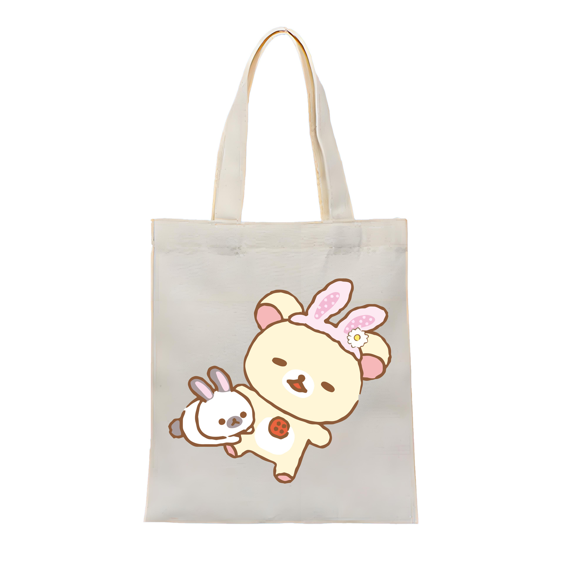 （画像用） リラックマ リラックマ キイロイトリ Rilakkuma Korilakkuma Kiiroitori 縦型キャンバス生地手提げバッグ　トートバッグ