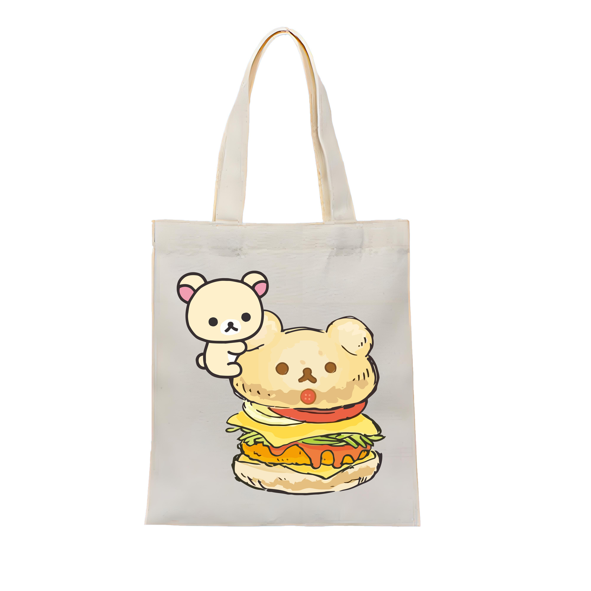 （画像用） リラックマ リラックマ キイロイトリ Rilakkuma Korilakkuma Kiiroitori 縦型キャンバス生地手提げバッグ　トートバッグ