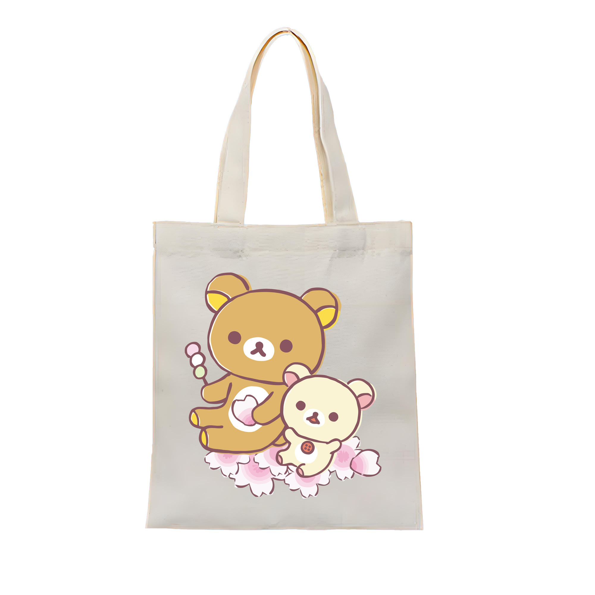 （画像用） リラックマ リラックマ キイロイトリ Rilakkuma Korilakkuma Kiiroitori 縦型キャンバス生地手提げバッグ　トートバッグ