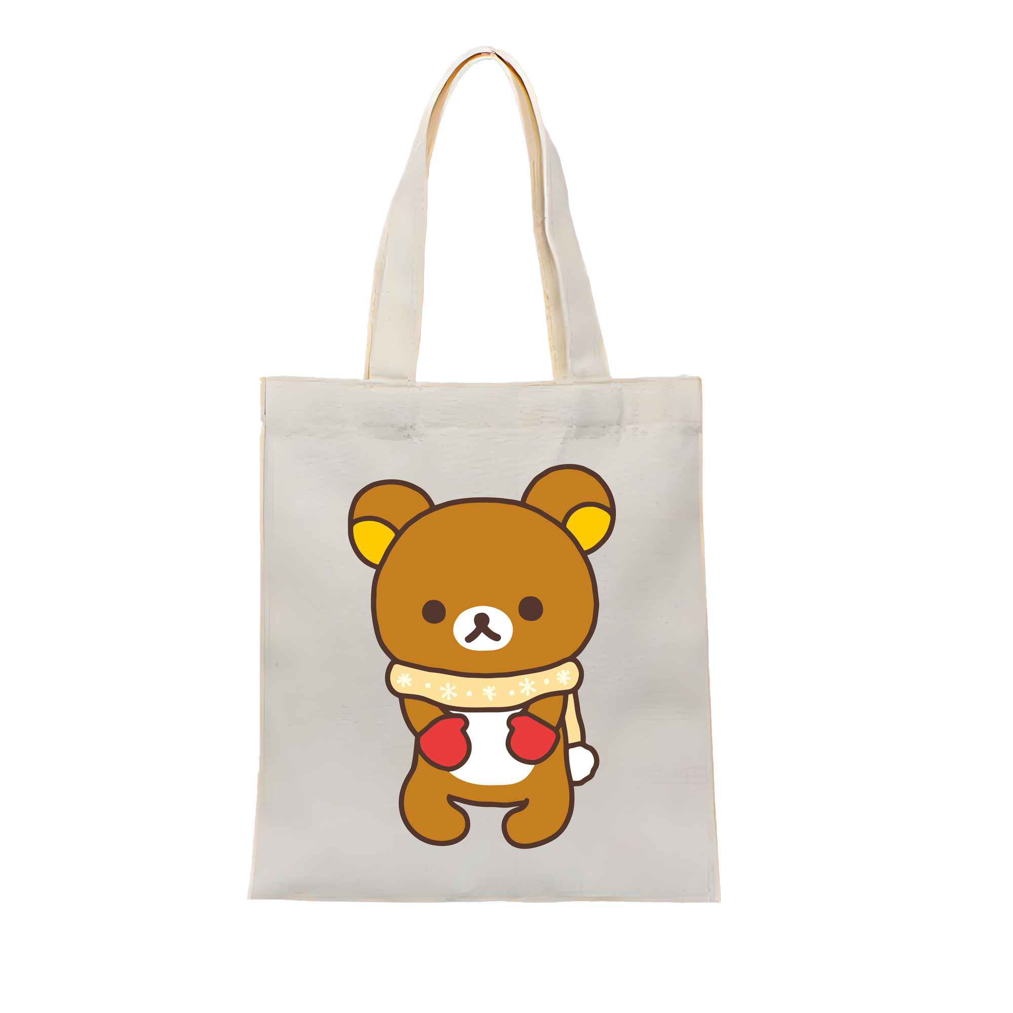 （画像用） リラックマ リラックマ キイロイトリ Rilakkuma Korilakkuma Kiiroitori 縦型キャンバス生地手提げバッグ　トートバッグ