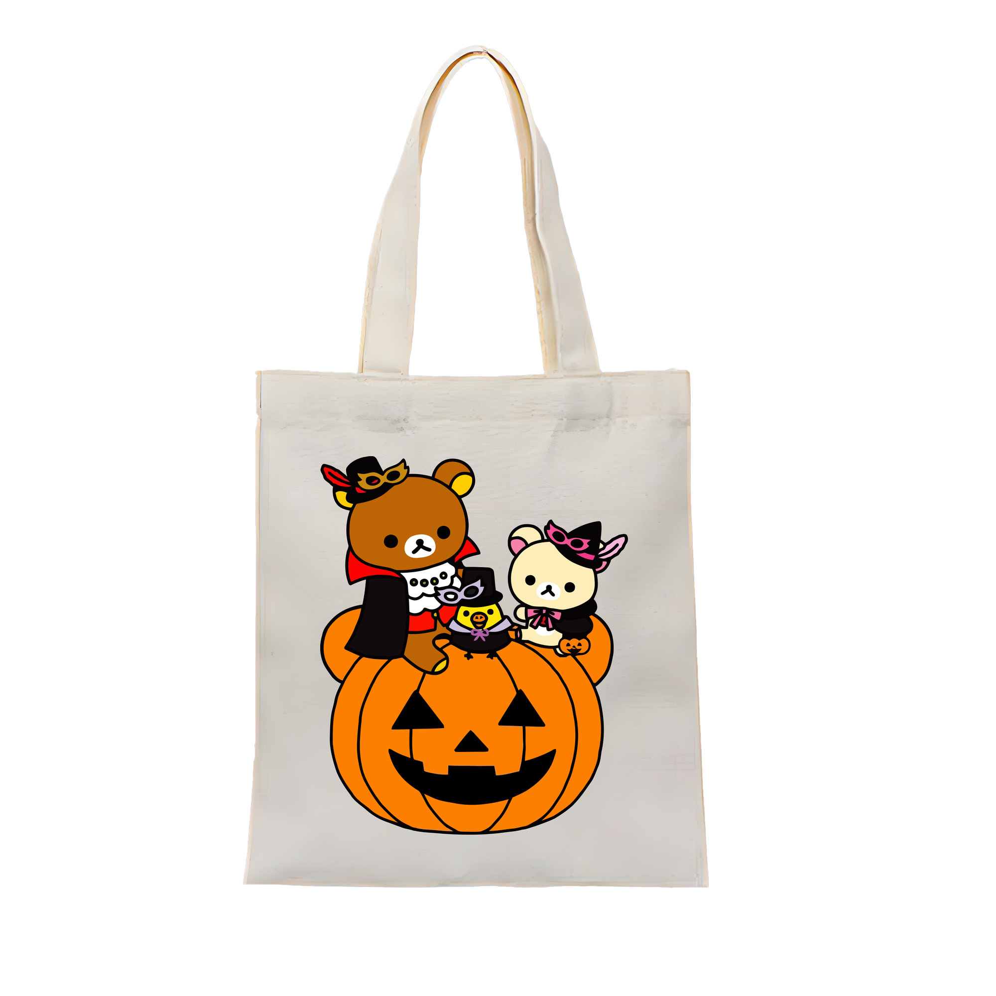（画像用） リラックマ リラックマ キイロイトリ Rilakkuma Korilakkuma Kiiroitori 縦型キャンバス生地手提げバッグ　トートバッグ