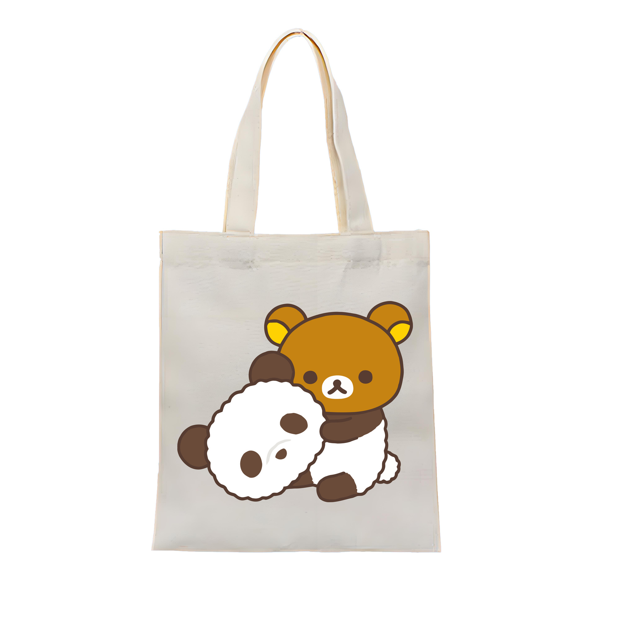 （画像用） リラックマ リラックマ キイロイトリ Rilakkuma Korilakkuma Kiiroitori 縦型キャンバス生地手提げバッグ　トートバッグ
