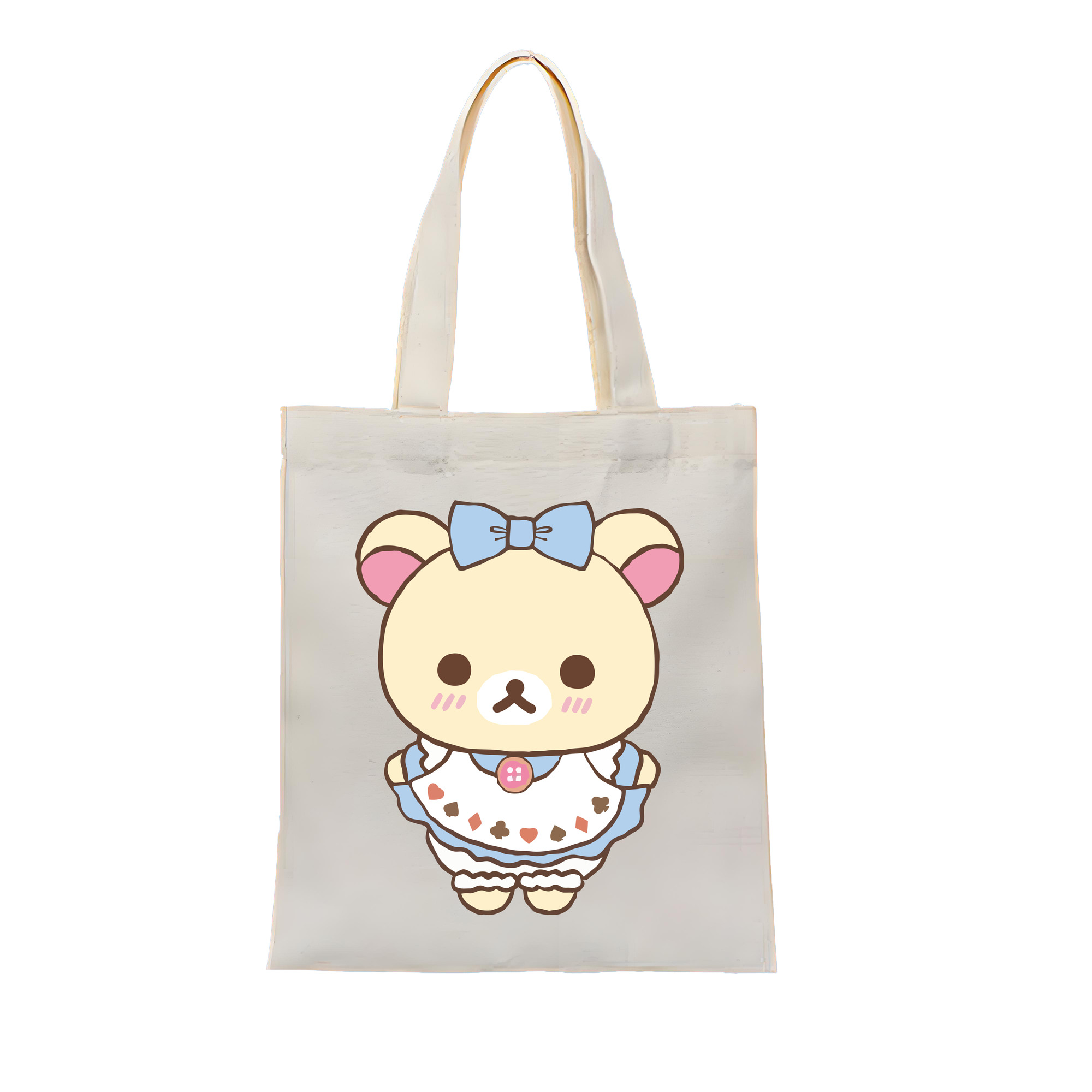 （画像用） リラックマ リラックマ キイロイトリ Rilakkuma Korilakkuma Kiiroitori 縦型キャンバス生地手提げバッグ　トートバッグ