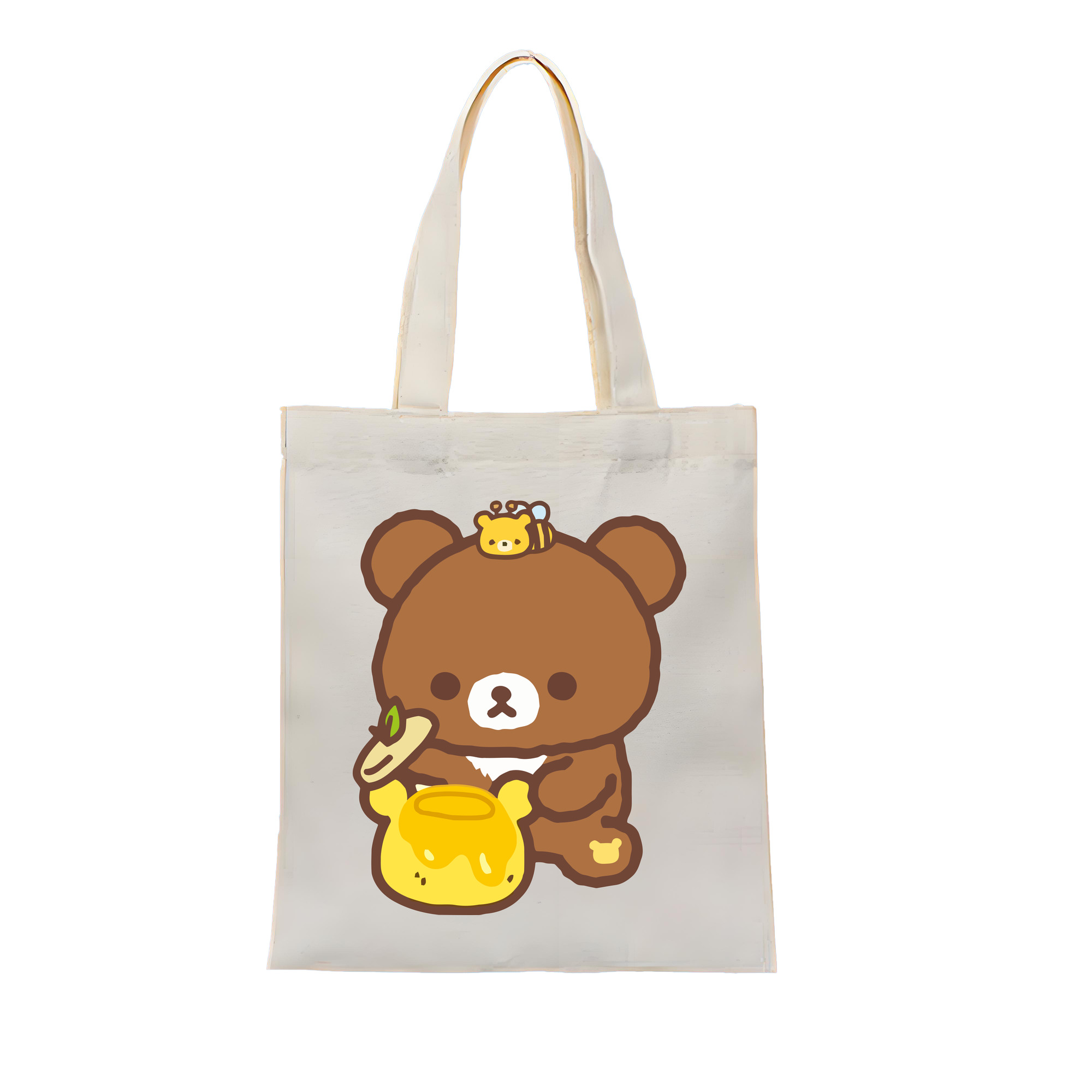 （画像用） リラックマ リラックマ キイロイトリ Rilakkuma Korilakkuma Kiiroitori 縦型キャンバス生地手提げバッグ　トートバッグ