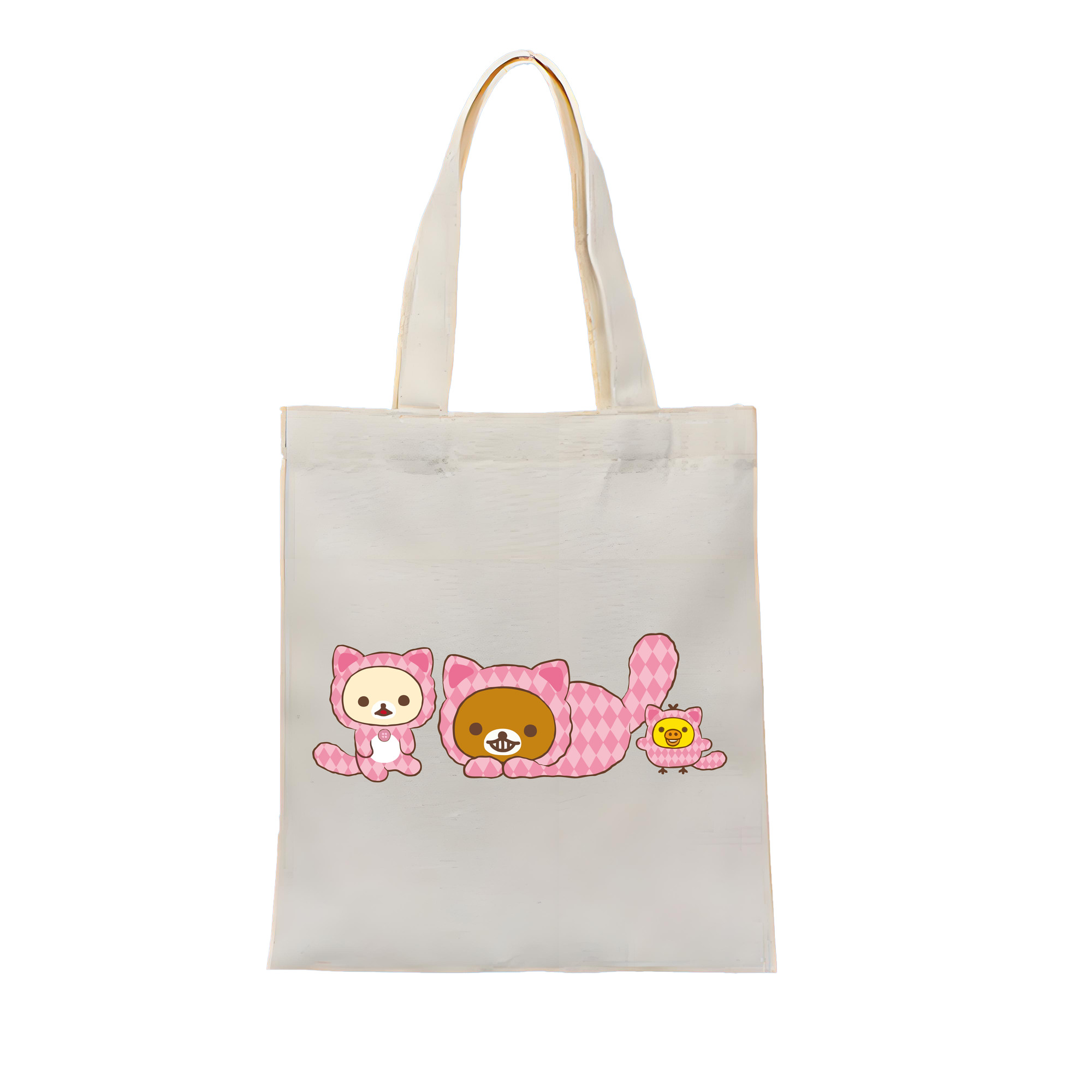 （画像用） リラックマ リラックマ キイロイトリ Rilakkuma Korilakkuma Kiiroitori 縦型キャンバス生地手提げバッグ　トートバッグ