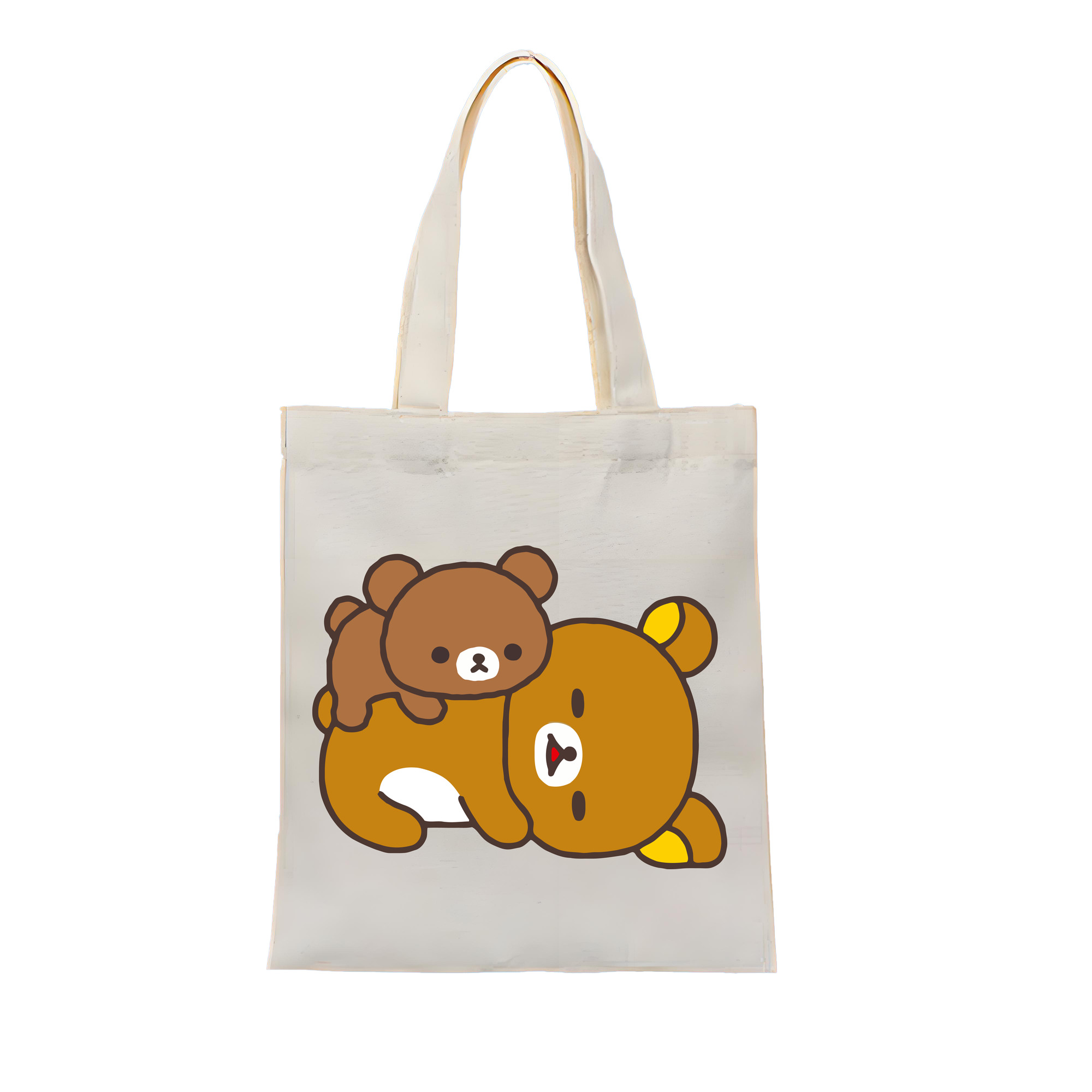 （画像用） リラックマ リラックマ キイロイトリ Rilakkuma Korilakkuma Kiiroitori 縦型キャンバス生地手提げバッグ　トートバッグ