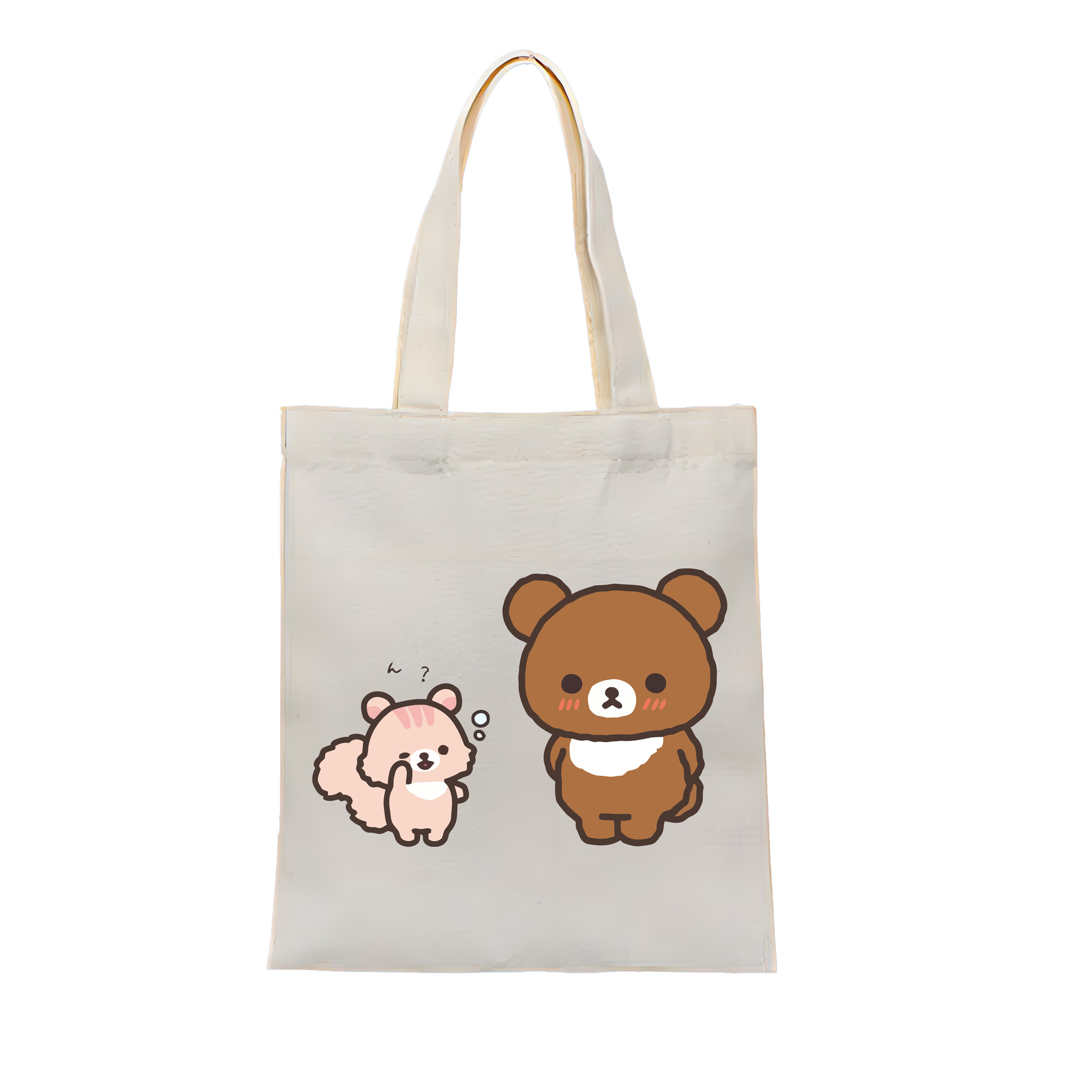 （画像用） リラックマ リラックマ キイロイトリ Rilakkuma Korilakkuma Kiiroitori 縦型キャンバス生地手提げバッグ　トートバッグ