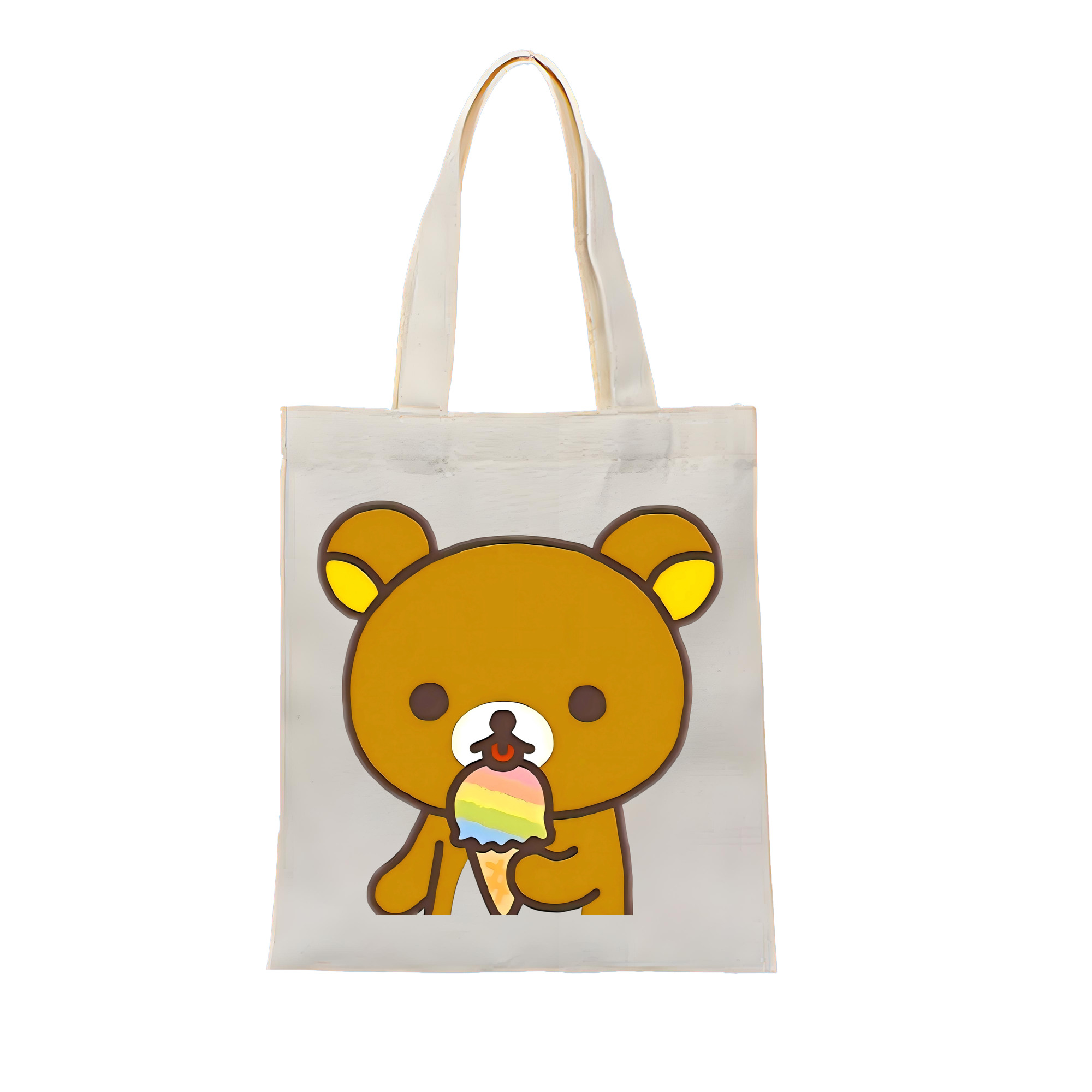 （画像用） リラックマ リラックマ キイロイトリ Rilakkuma Korilakkuma Kiiroitori 縦型キャンバス生地手提げバッグ　トートバッグ