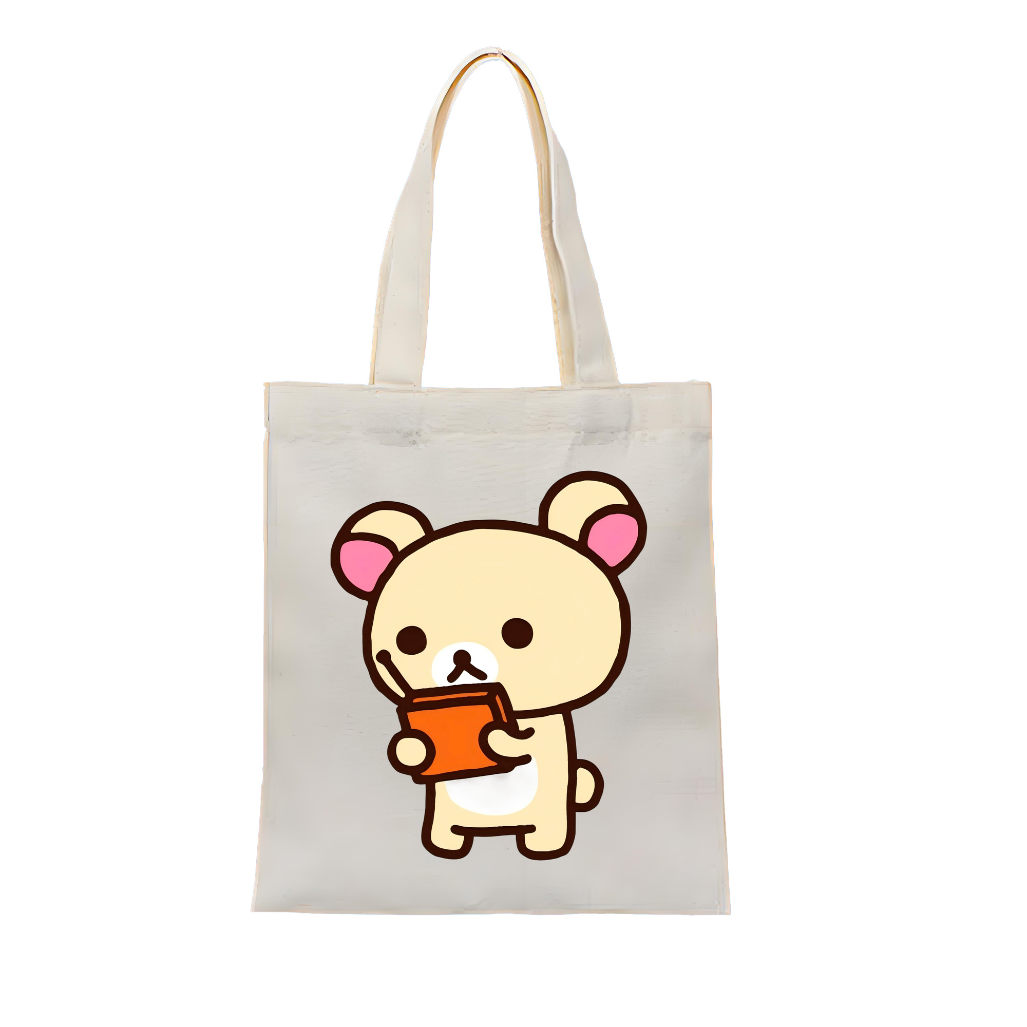 （画像用） リラックマ リラックマ キイロイトリ Rilakkuma Korilakkuma Kiiroitori 縦型キャンバス生地手提げバッグ　トートバッグ