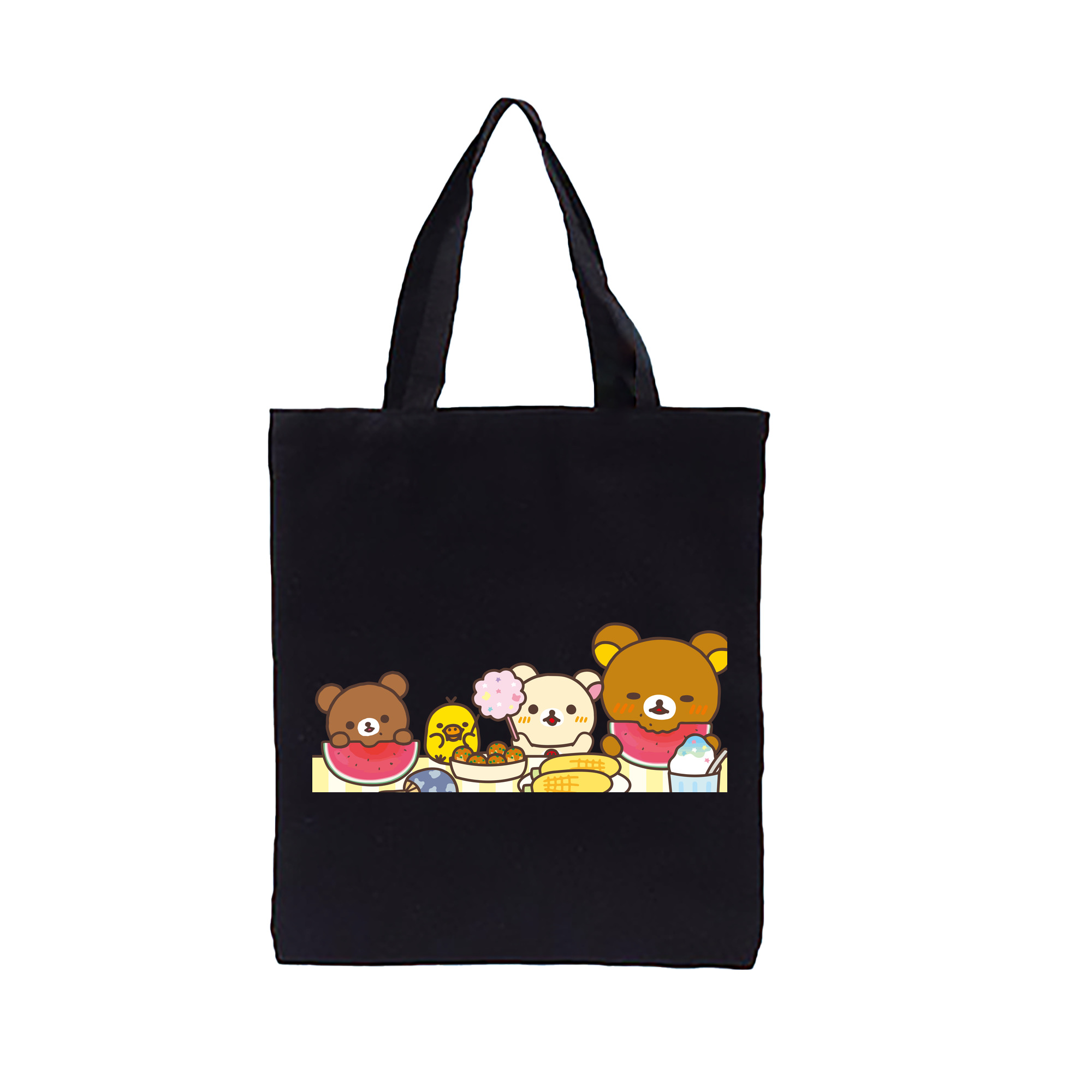 （画像用） リラックマ リラックマ キイロイトリ Rilakkuma Korilakkuma Kiiroitori 縦型キャンバス生地手提げバッグ　トートバッグ