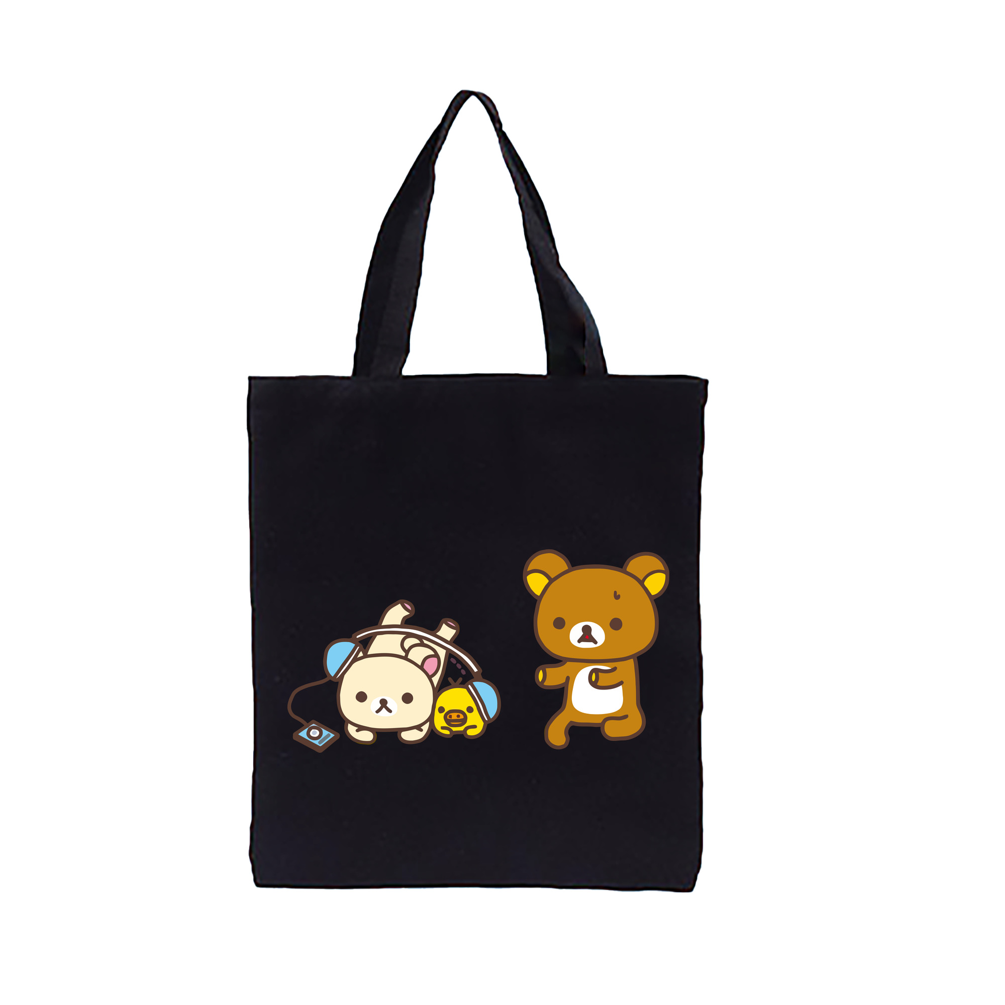 （画像用） リラックマ リラックマ キイロイトリ Rilakkuma Korilakkuma Kiiroitori 縦型キャンバス生地手提げバッグ　トートバッグ