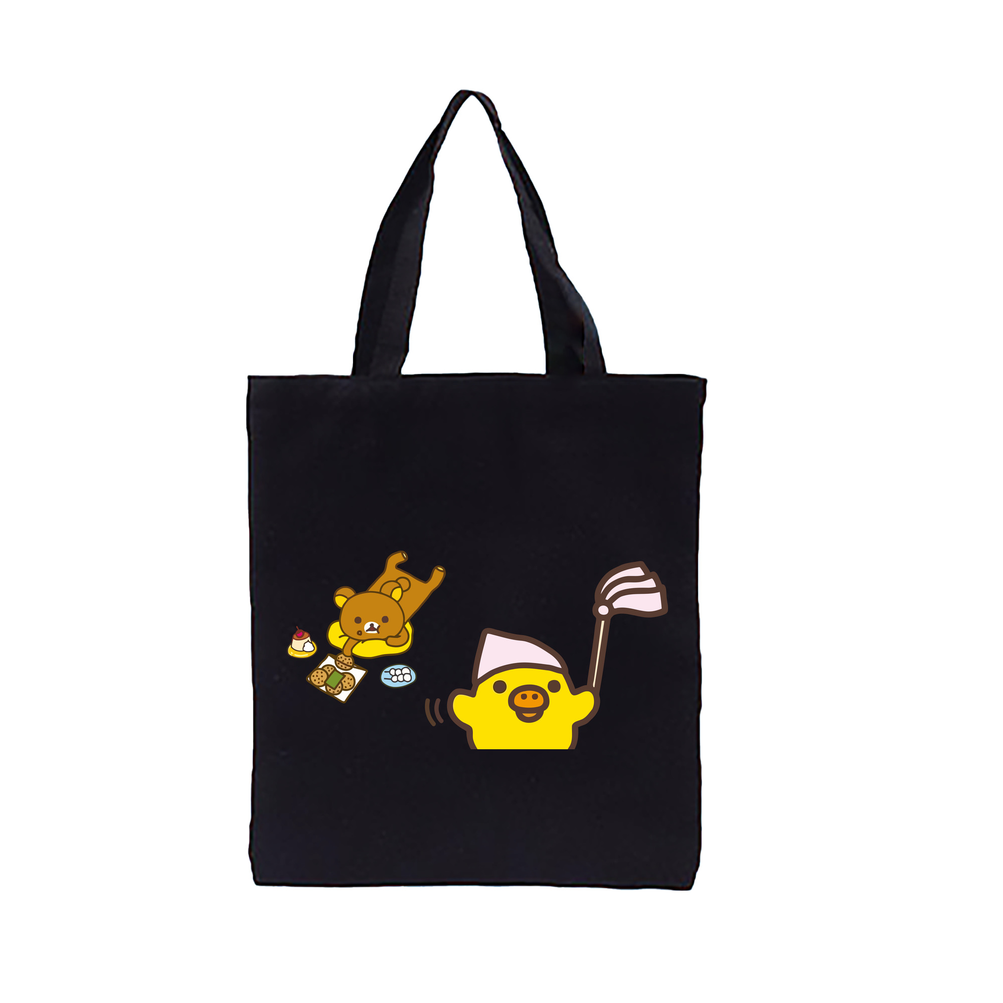 （画像用） リラックマ リラックマ キイロイトリ Rilakkuma Korilakkuma Kiiroitori 縦型キャンバス生地手提げバッグ　トートバッグ