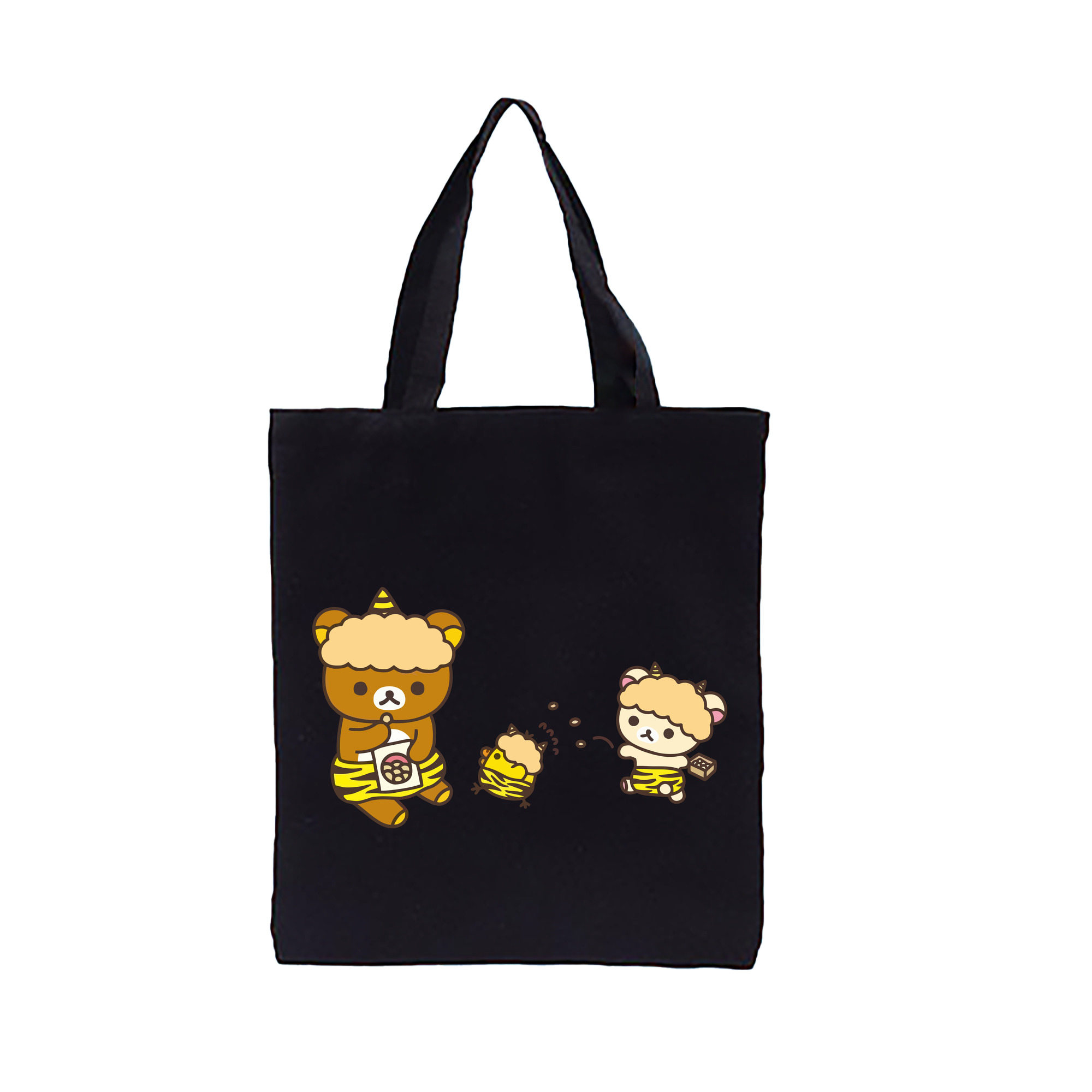 （画像用） リラックマ リラックマ キイロイトリ Rilakkuma Korilakkuma Kiiroitori 縦型キャンバス生地手提げバッグ　トートバッグ