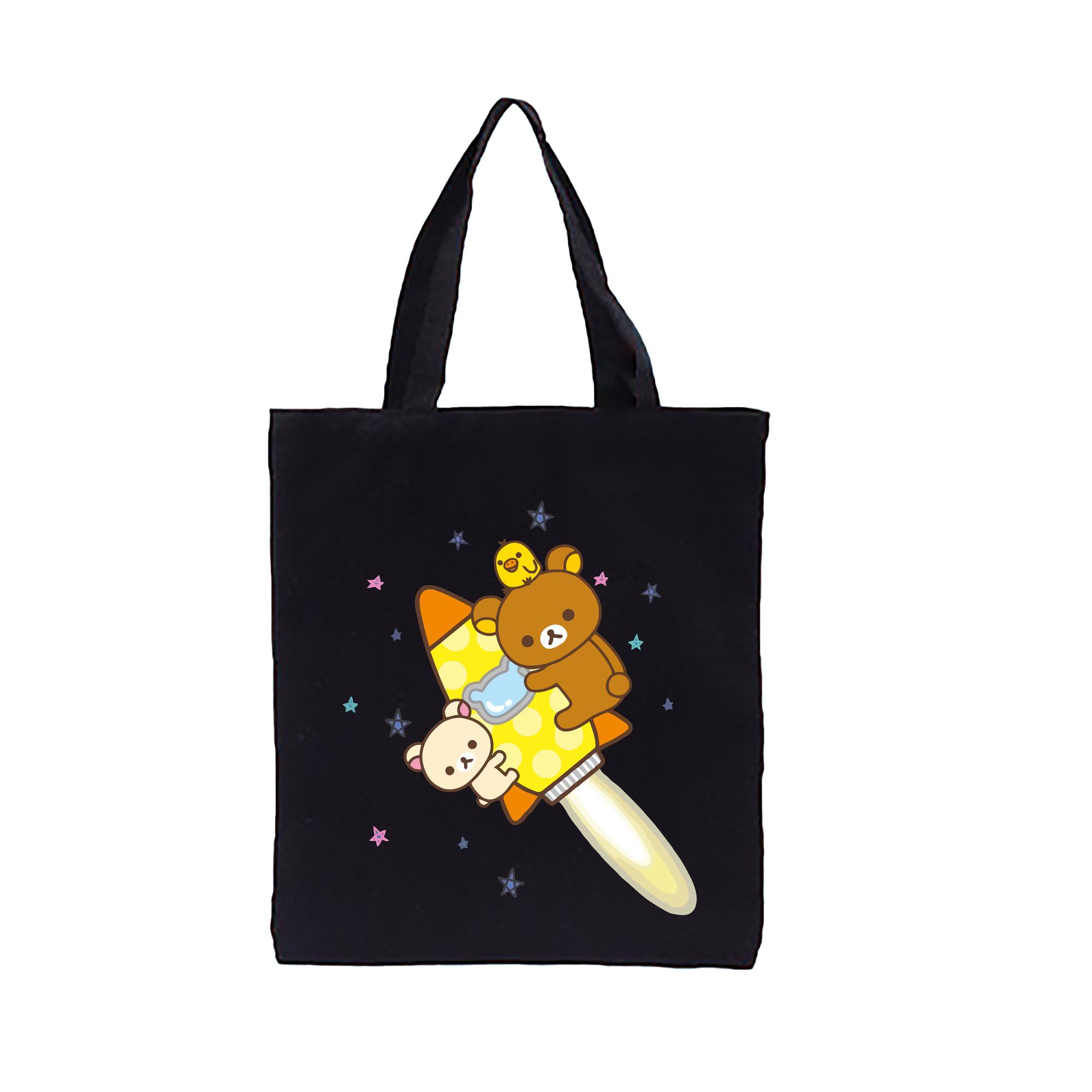 （画像用） リラックマ リラックマ キイロイトリ Rilakkuma Korilakkuma Kiiroitori 縦型キャンバス生地手提げバッグ　トートバッグ