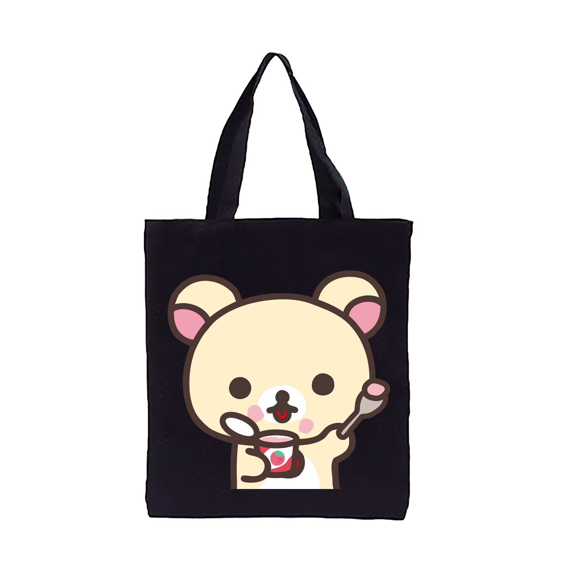（画像用） リラックマ リラックマ キイロイトリ Rilakkuma Korilakkuma Kiiroitori 縦型キャンバス生地手提げバッグ　トートバッグ