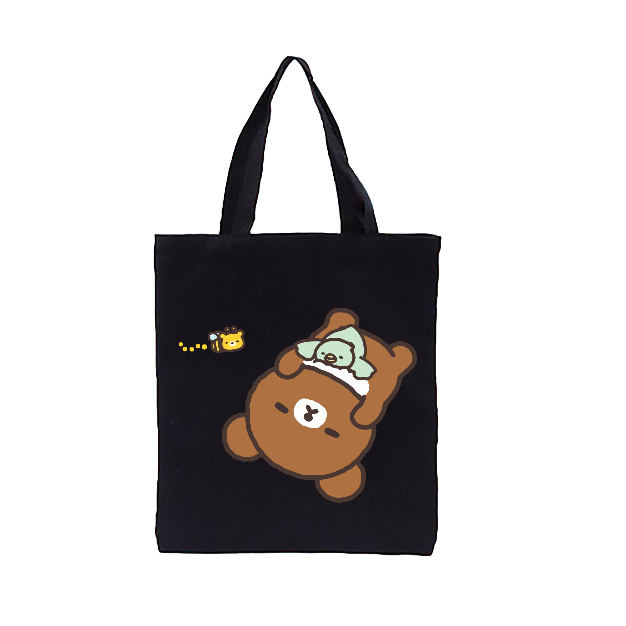 （画像用） リラックマ リラックマ キイロイトリ Rilakkuma Korilakkuma Kiiroitori 縦型キャンバス生地手提げバッグ　トートバッグ