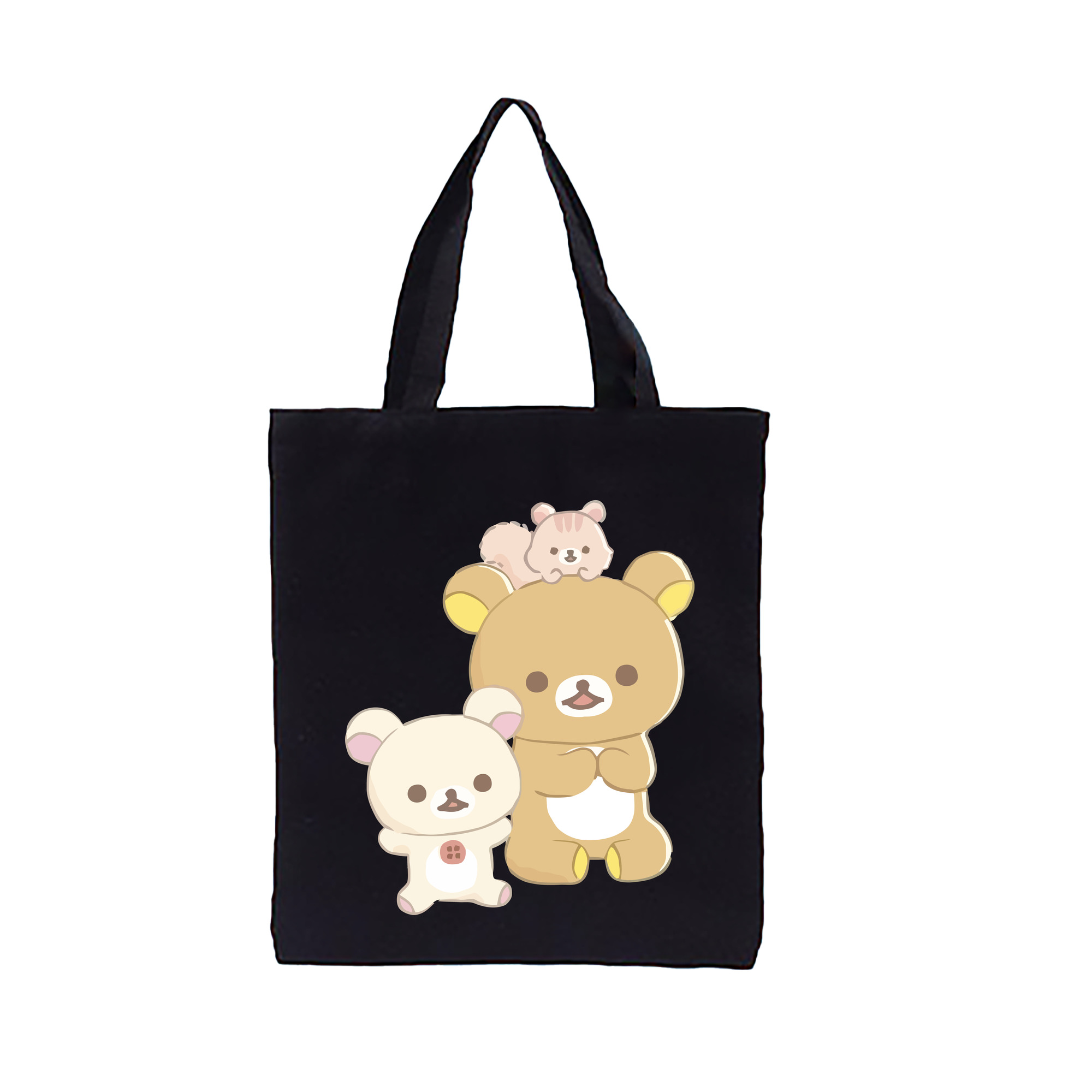 （画像用） リラックマ リラックマ キイロイトリ Rilakkuma Korilakkuma Kiiroitori 縦型キャンバス生地手提げバッグ　トートバッグ