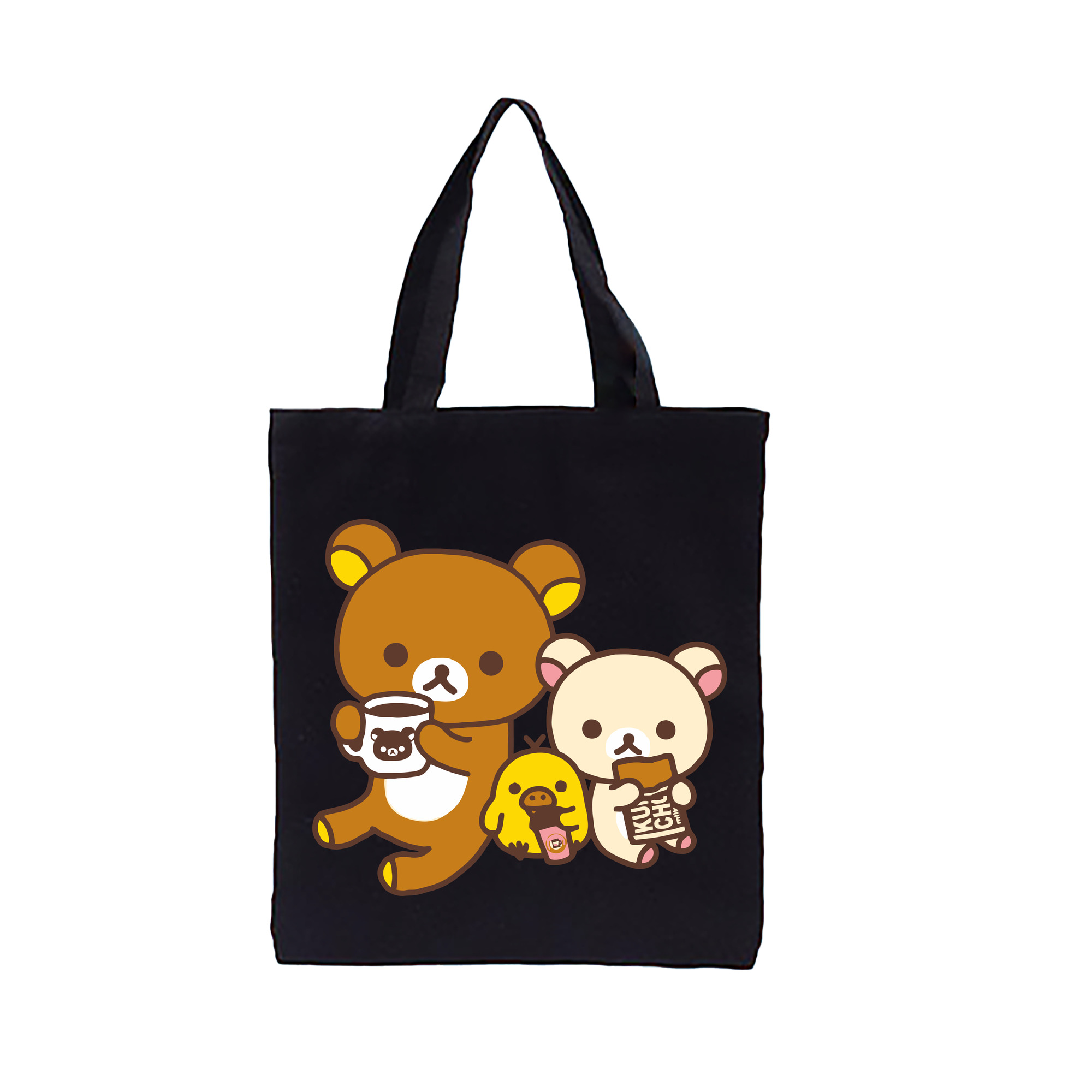 （画像用） リラックマ リラックマ キイロイトリ Rilakkuma Korilakkuma Kiiroitori 縦型キャンバス生地手提げバッグ　トートバッグ