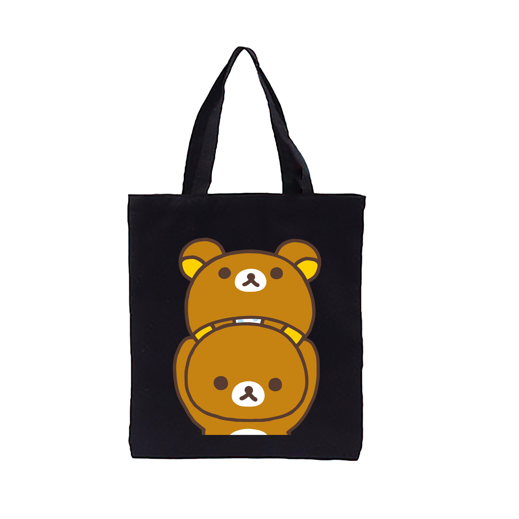 （画像用） リラックマ リラックマ キイロイトリ Rilakkuma Korilakkuma Kiiroitori 縦型キャンバス生地手提げバッグ　トートバッグ