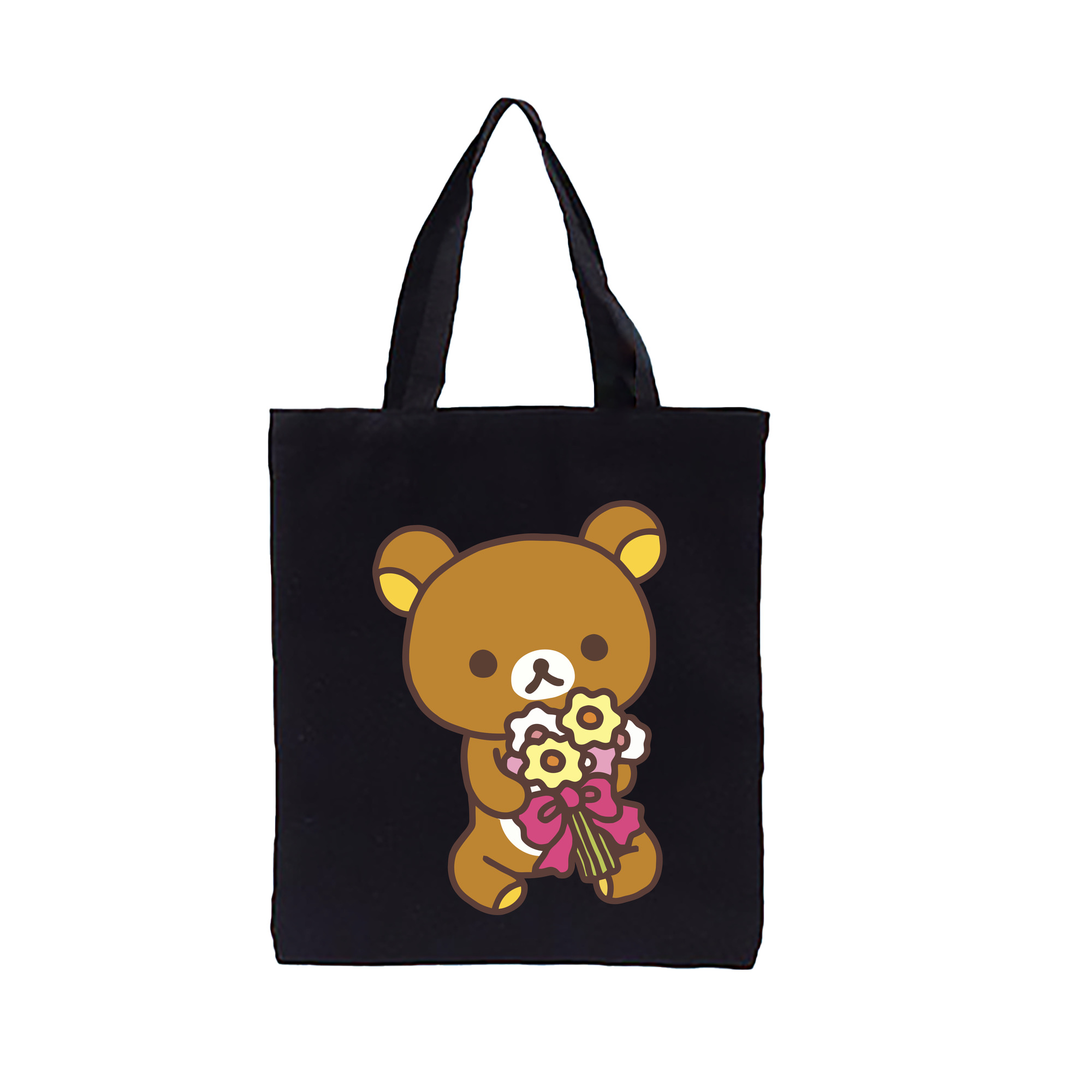 （画像用） リラックマ リラックマ キイロイトリ Rilakkuma Korilakkuma Kiiroitori 縦型キャンバス生地手提げバッグ　トートバッグ