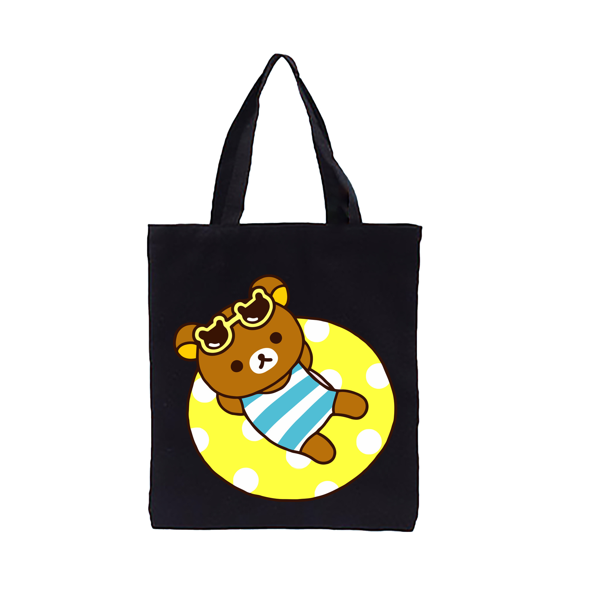 （画像用） リラックマ リラックマ キイロイトリ Rilakkuma Korilakkuma Kiiroitori 縦型キャンバス生地手提げバッグ　トートバッグ