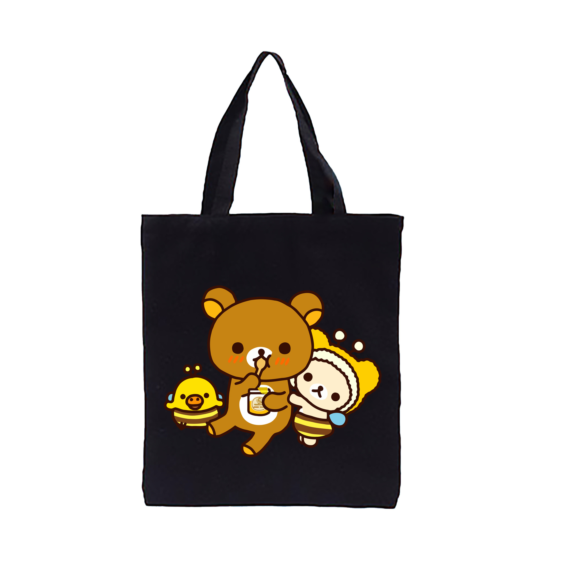（画像用） リラックマ リラックマ キイロイトリ Rilakkuma Korilakkuma Kiiroitori 縦型キャンバス生地手提げバッグ　トートバッグ