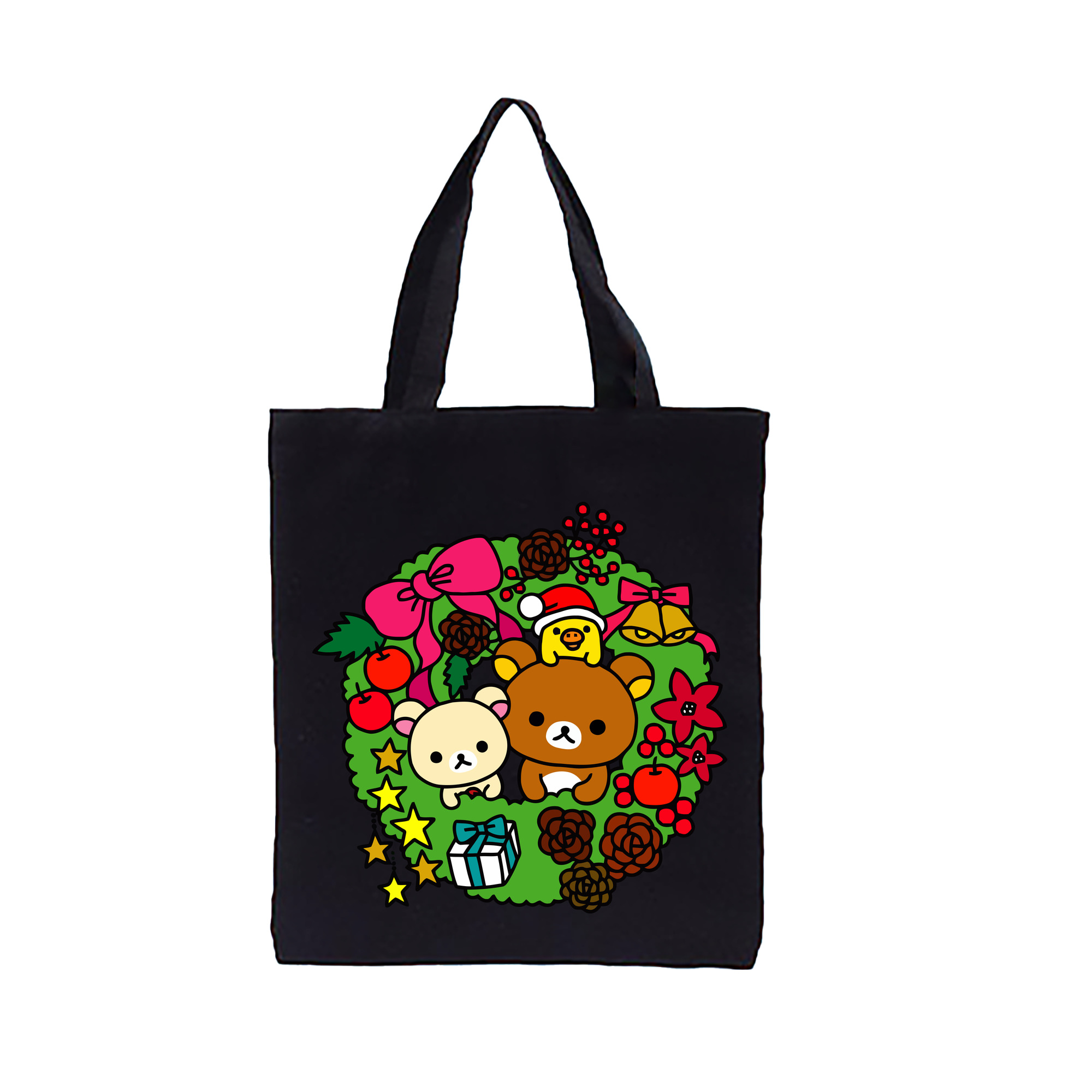 （画像用） リラックマ リラックマ キイロイトリ Rilakkuma Korilakkuma Kiiroitori 縦型キャンバス生地手提げバッグ　トートバッグ