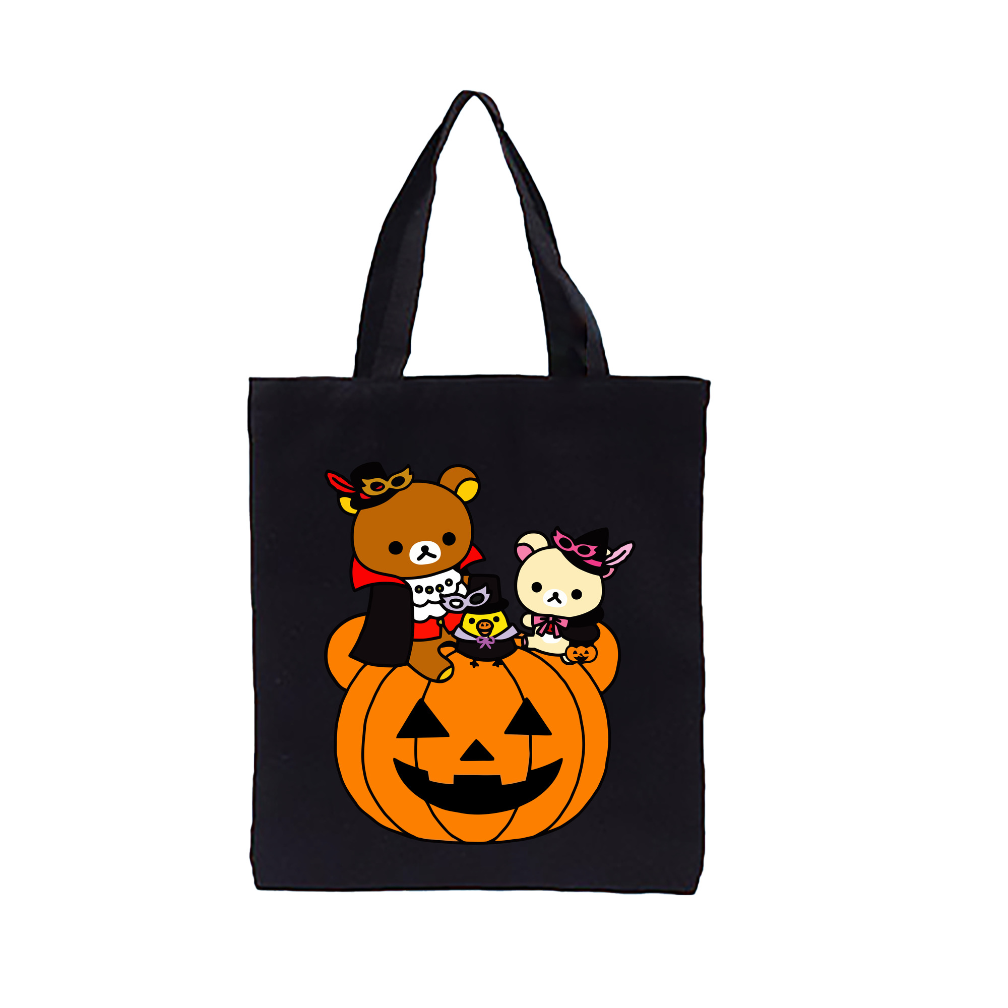 （画像用） リラックマ リラックマ キイロイトリ Rilakkuma Korilakkuma Kiiroitori 縦型キャンバス生地手提げバッグ　トートバッグ