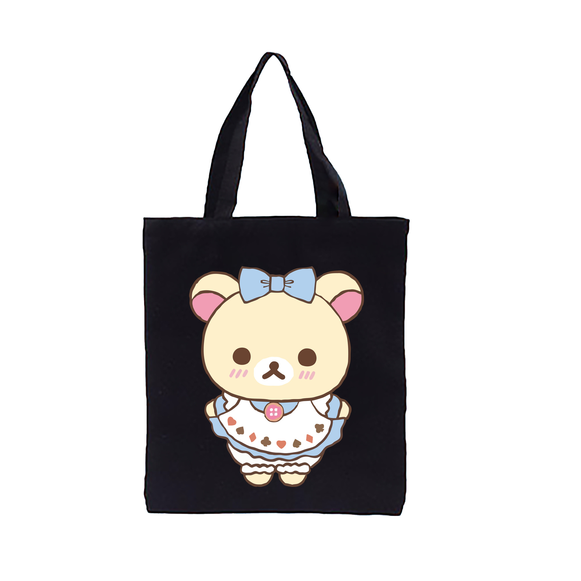 （画像用） リラックマ リラックマ キイロイトリ Rilakkuma Korilakkuma Kiiroitori 縦型キャンバス生地手提げバッグ　トートバッグ