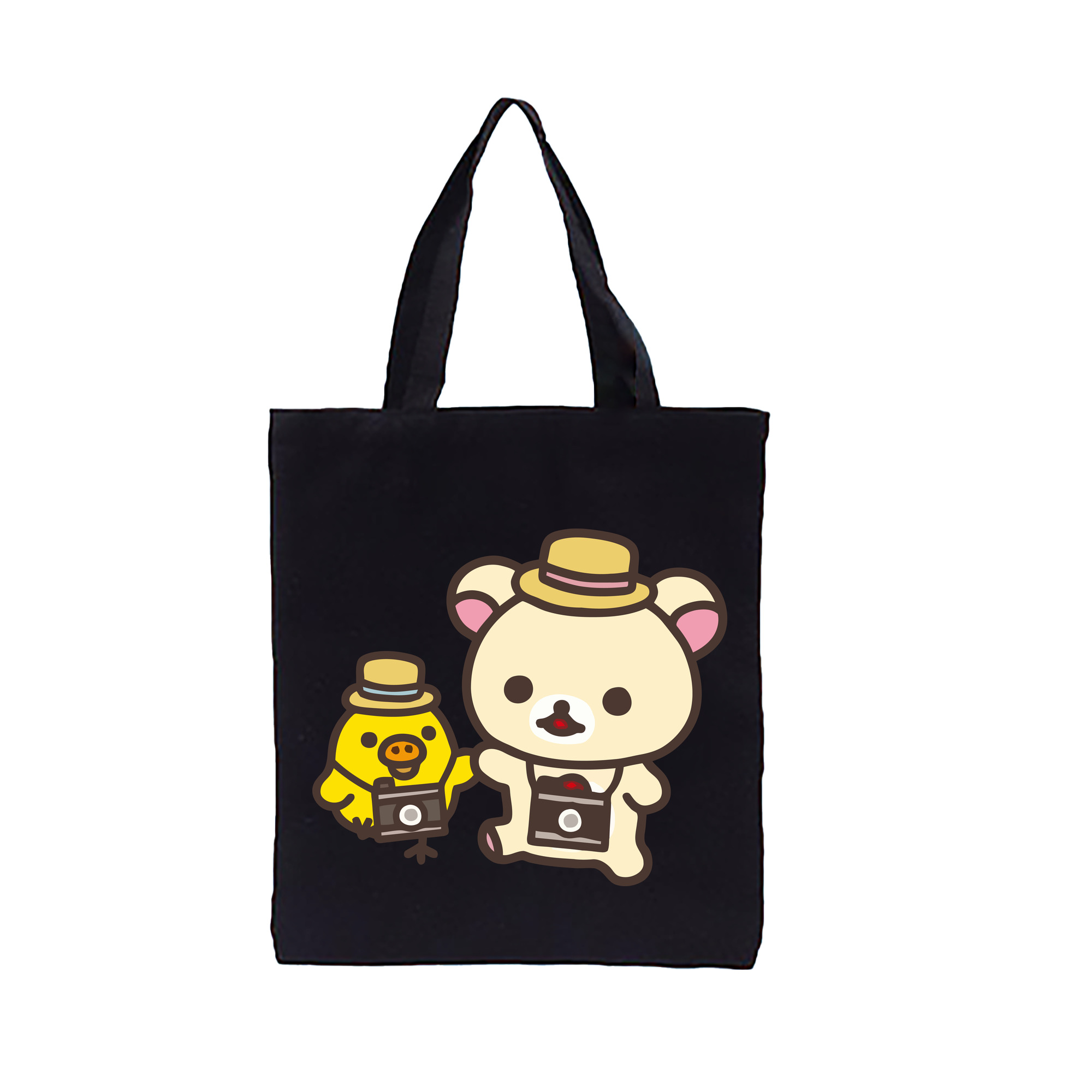 （画像用） リラックマ リラックマ キイロイトリ Rilakkuma Korilakkuma Kiiroitori 縦型キャンバス生地手提げバッグ　トートバッグ