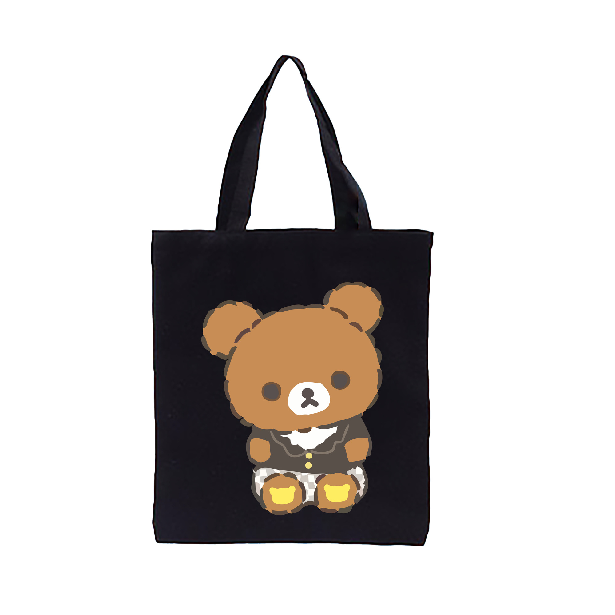 （画像用） リラックマ リラックマ キイロイトリ Rilakkuma Korilakkuma Kiiroitori 縦型キャンバス生地手提げバッグ　トートバッグ