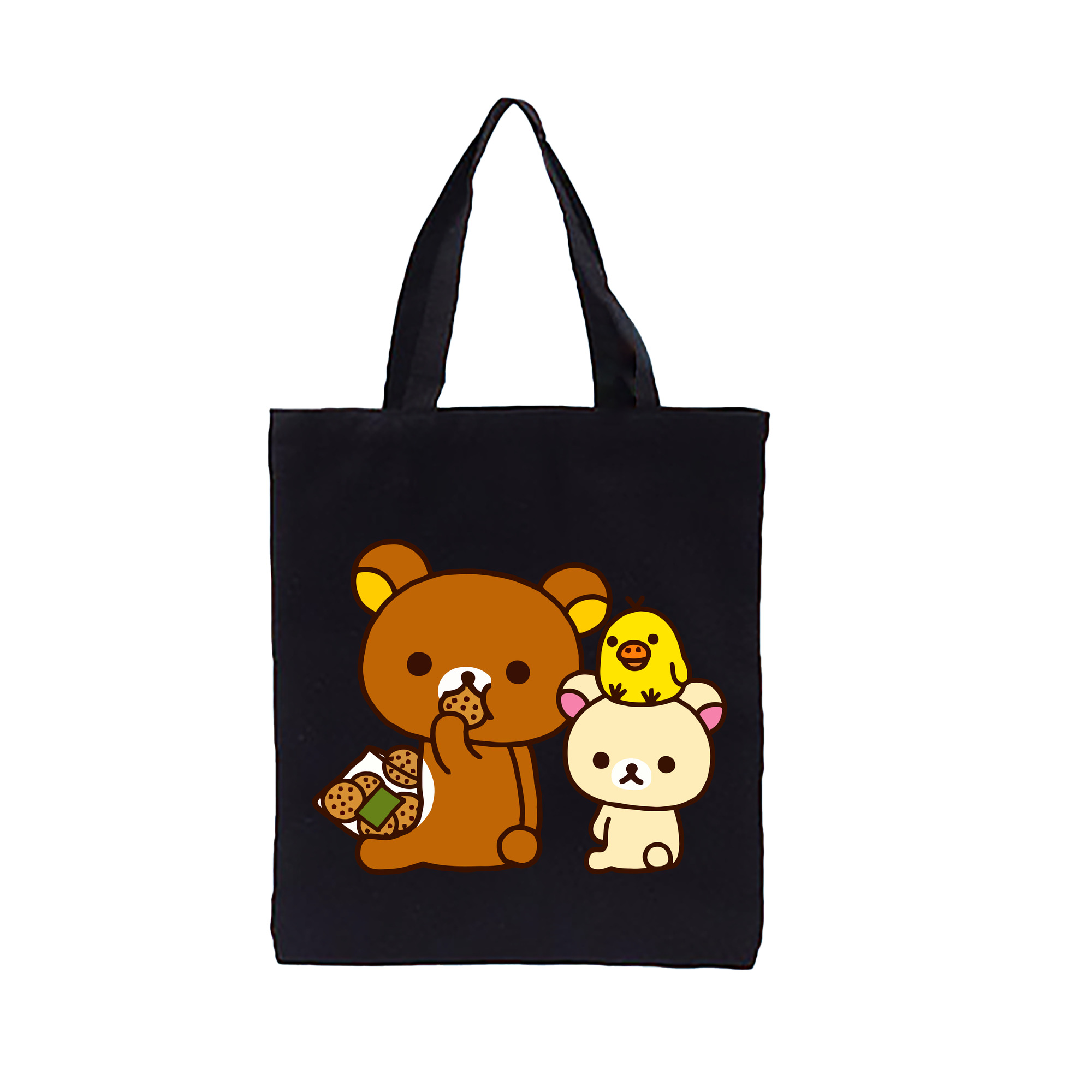 （画像用） リラックマ リラックマ キイロイトリ Rilakkuma Korilakkuma Kiiroitori 縦型キャンバス生地手提げバッグ　トートバッグ