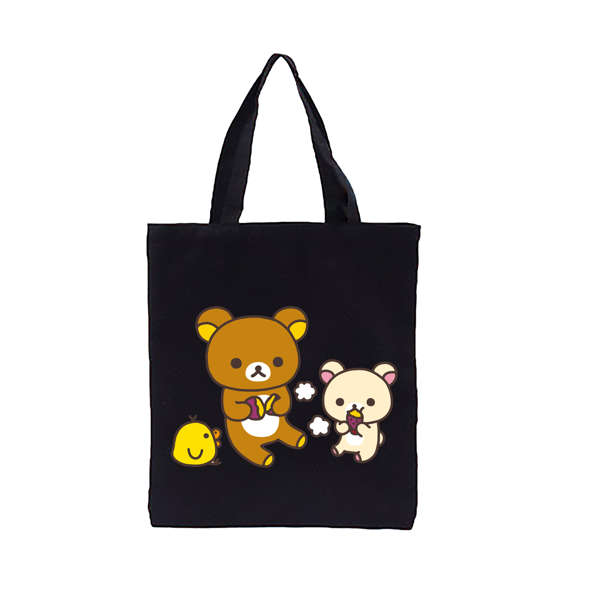 （画像用） リラックマ リラックマ キイロイトリ Rilakkuma Korilakkuma Kiiroitori 縦型キャンバス生地手提げバッグ　トートバッグ