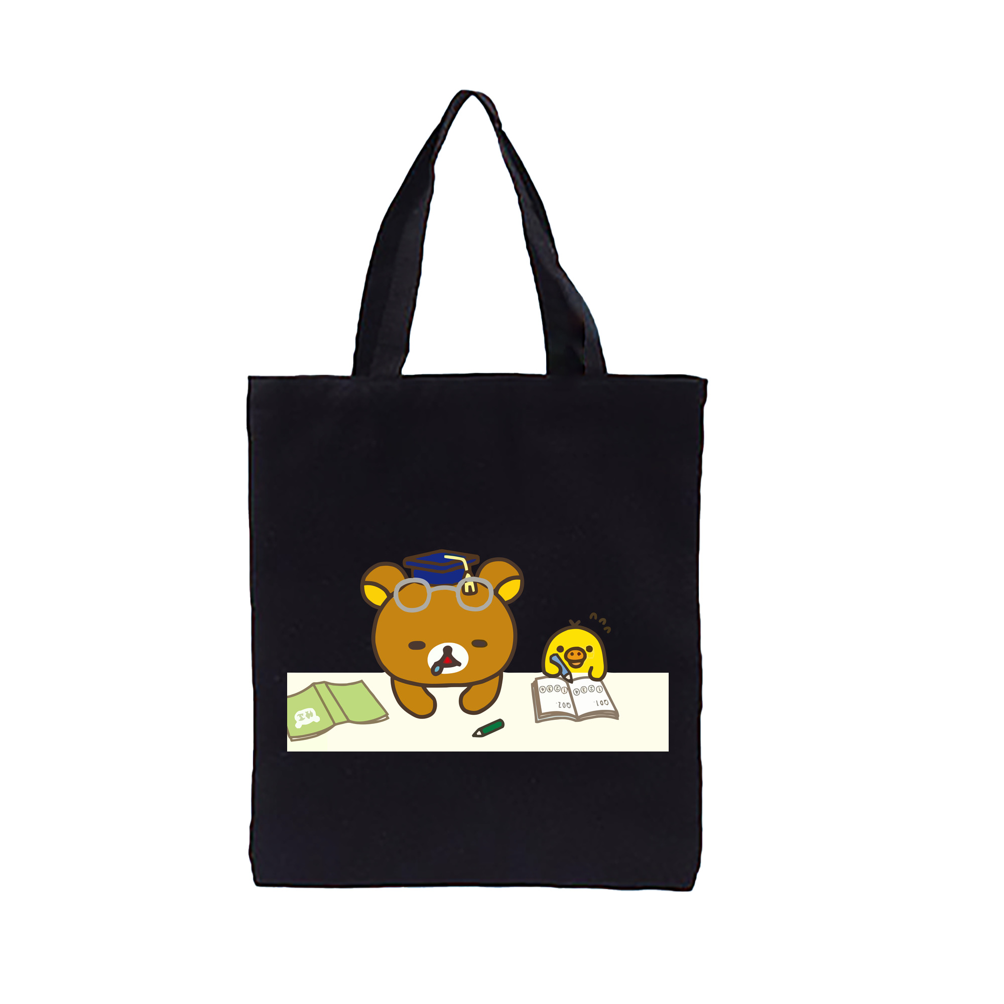 （画像用） リラックマ リラックマ キイロイトリ Rilakkuma Korilakkuma Kiiroitori 縦型キャンバス生地手提げバッグ　トートバッグ