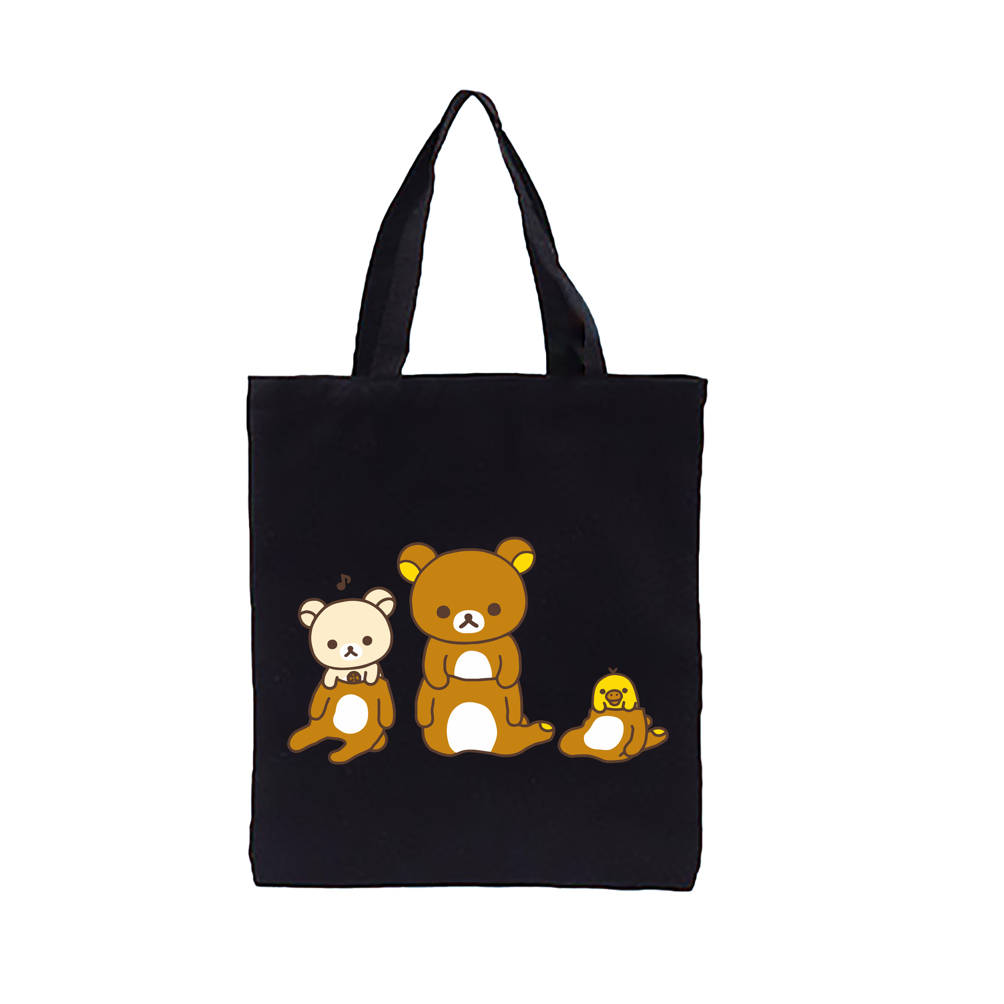（画像用） リラックマ リラックマ キイロイトリ Rilakkuma Korilakkuma Kiiroitori 縦型キャンバス生地手提げバッグ　トートバッグ