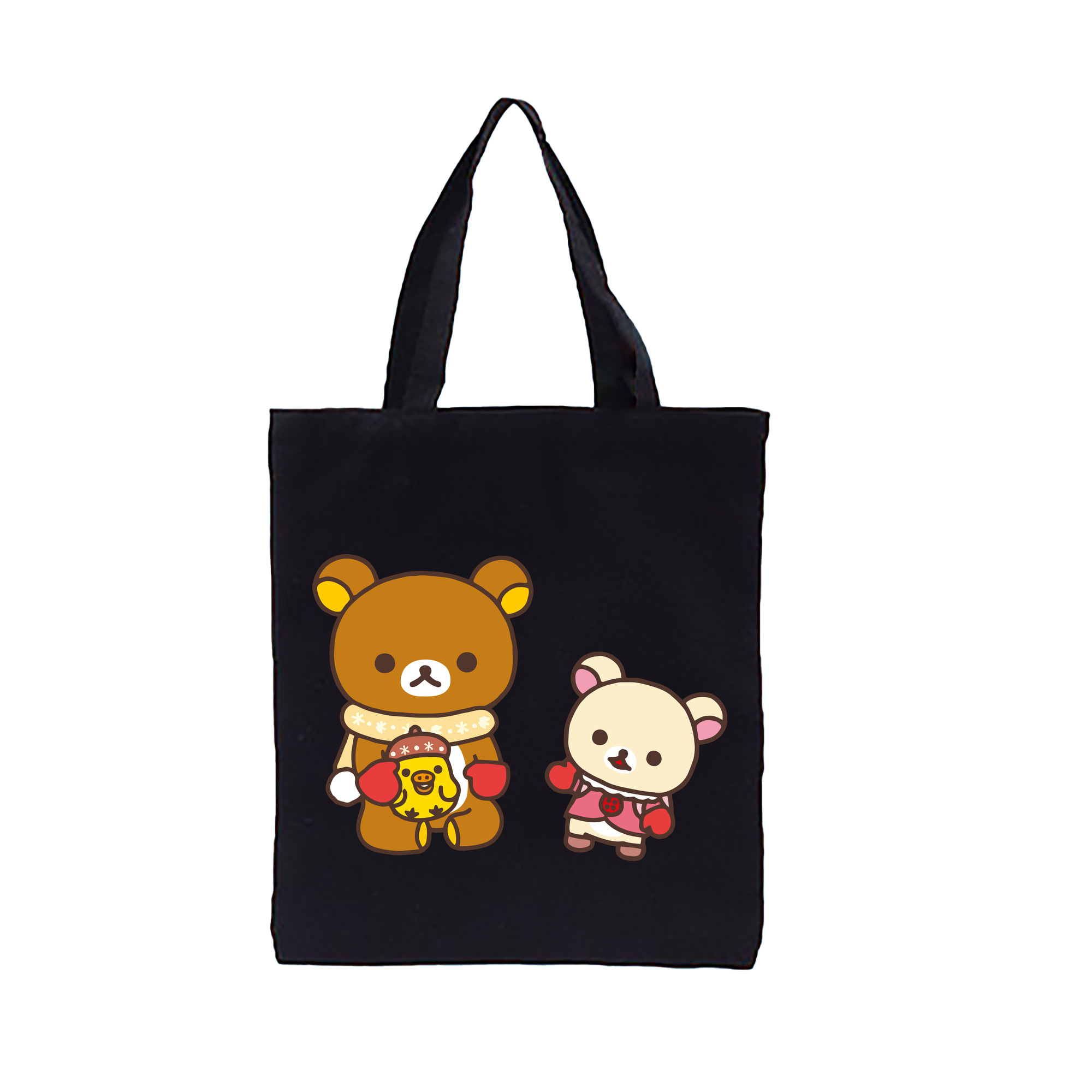（画像用） リラックマ リラックマ キイロイトリ Rilakkuma Korilakkuma Kiiroitori 縦型キャンバス生地手提げバッグ　トートバッグ