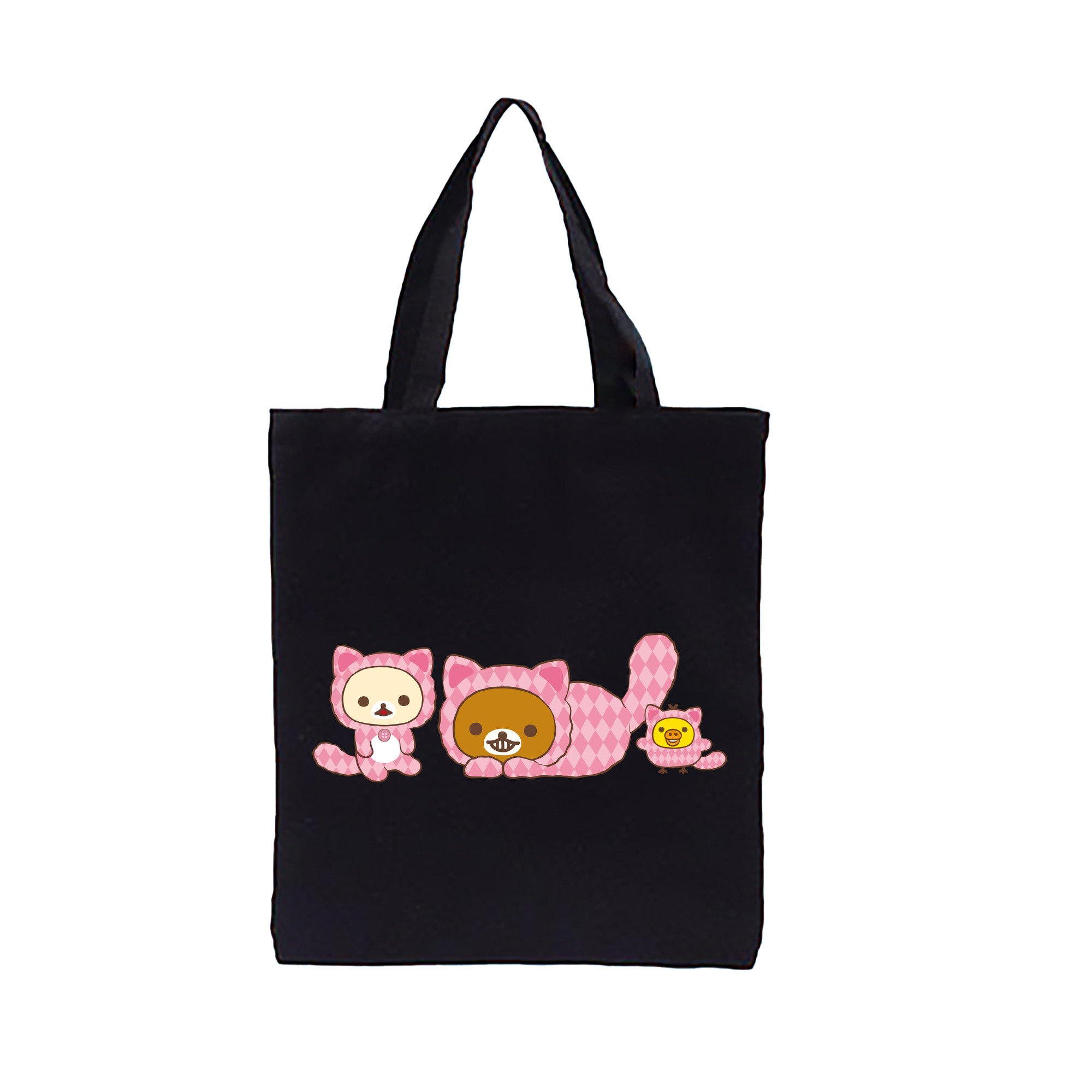 （画像用） リラックマ リラックマ キイロイトリ Rilakkuma Korilakkuma Kiiroitori 縦型キャンバス生地手提げバッグ　トートバッグ