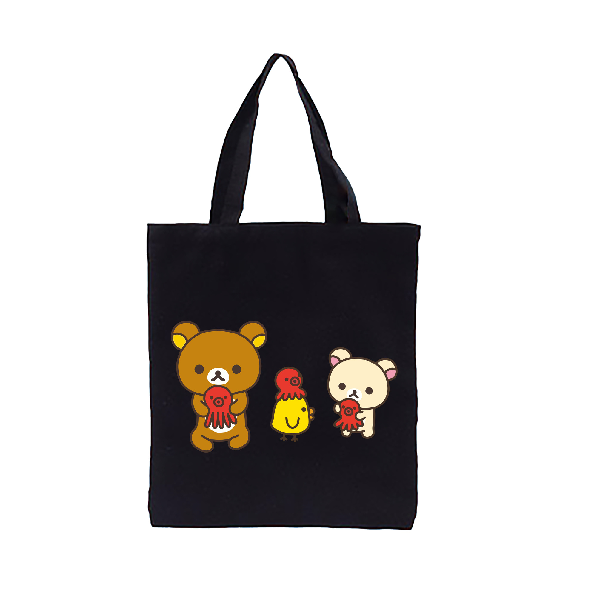 （画像用） リラックマ リラックマ キイロイトリ Rilakkuma Korilakkuma Kiiroitori 縦型キャンバス生地手提げバッグ　トートバッグ