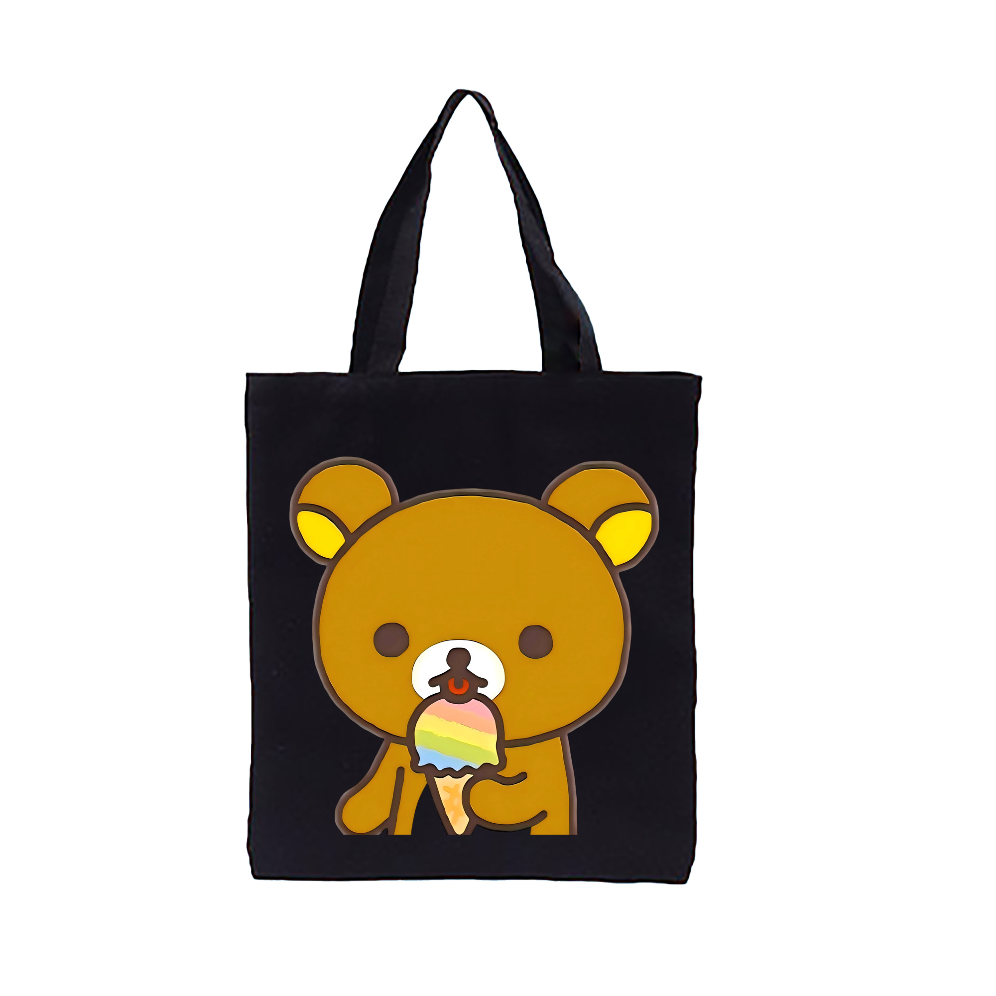 （画像用） リラックマ リラックマ キイロイトリ Rilakkuma Korilakkuma Kiiroitori 縦型キャンバス生地手提げバッグ　トートバッグ