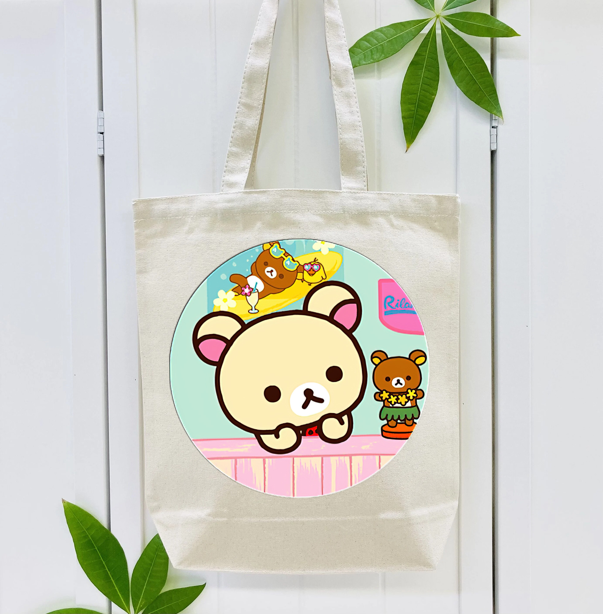 リラックマ リラックマ キイロイトリ Rilakkuma Korilakkuma Kiiroitori 縦型キャンバス生地手提げバッグ　トートバッグ