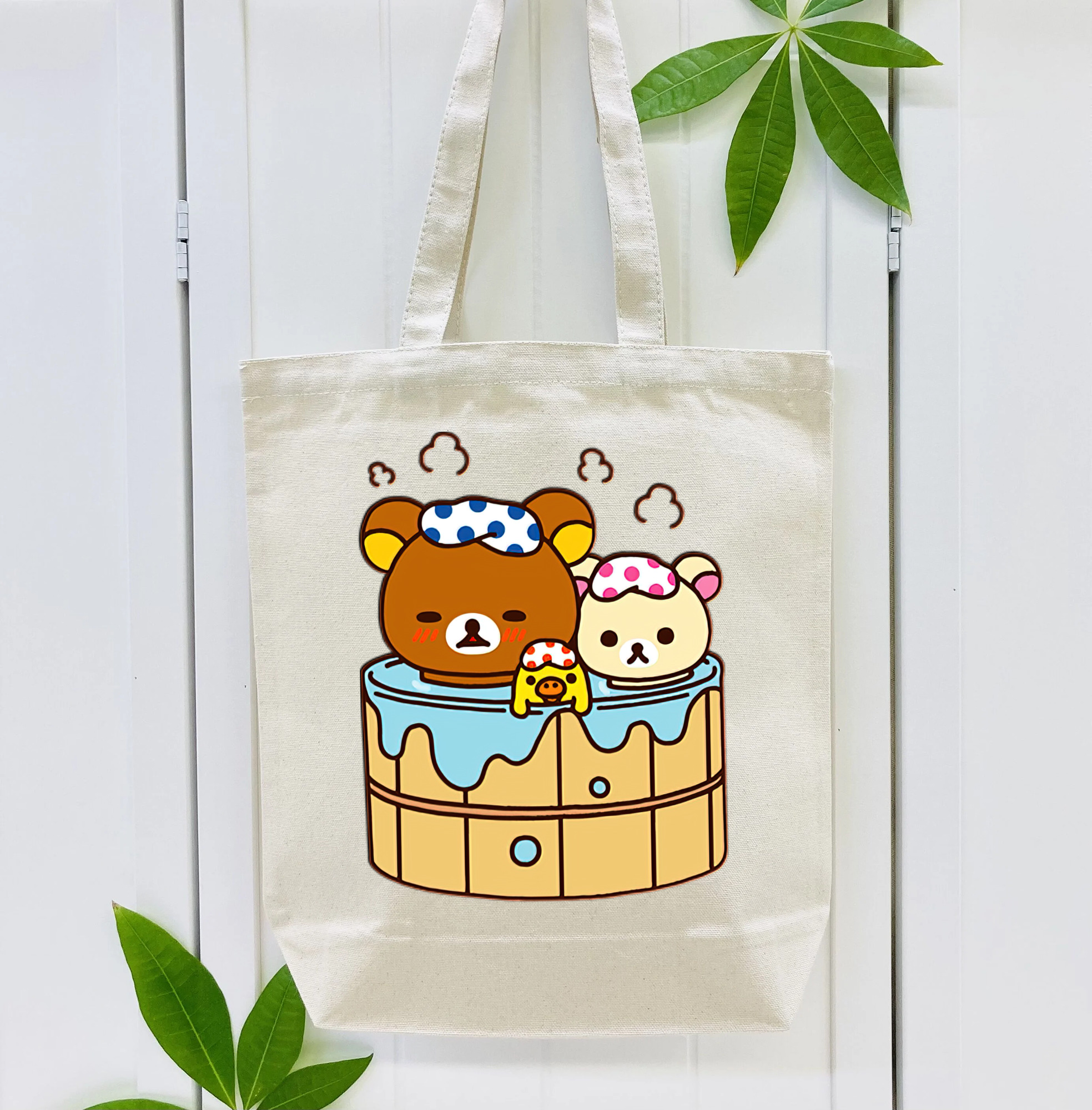 リラックマ リラックマ キイロイトリ Rilakkuma Korilakkuma Kiiroitori 縦型キャンバス生地手提げバッグ　トートバッグ